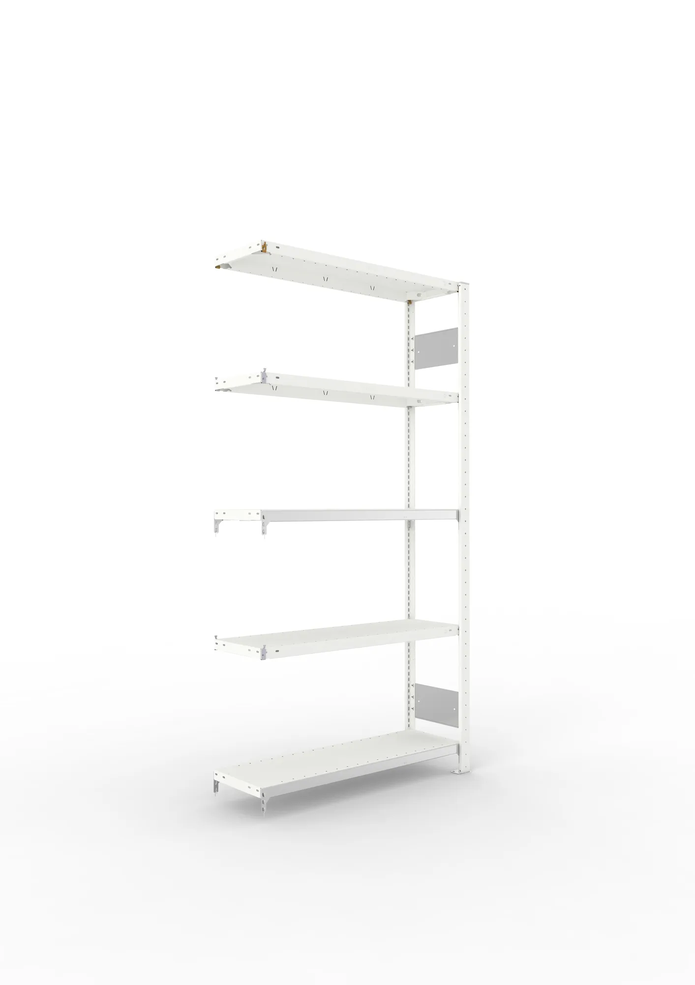 META CLIP S3 | Fachbodenregal | Anbauregal | 2000 x 1000 x 300 mm | Fachlast 150 kg | 4+1 Ebenen | Längsriegel | RAL 7035