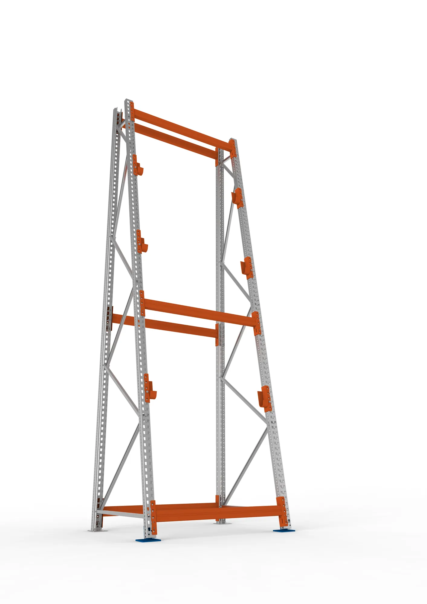 META MULTIPAL | Kabeltrommelregal | Grundregal | 4400 x 1300 x 1100 mm | Feldlast 2250 kg | 3 Ebenen | Typ 3/A-Ständer | verzinkt