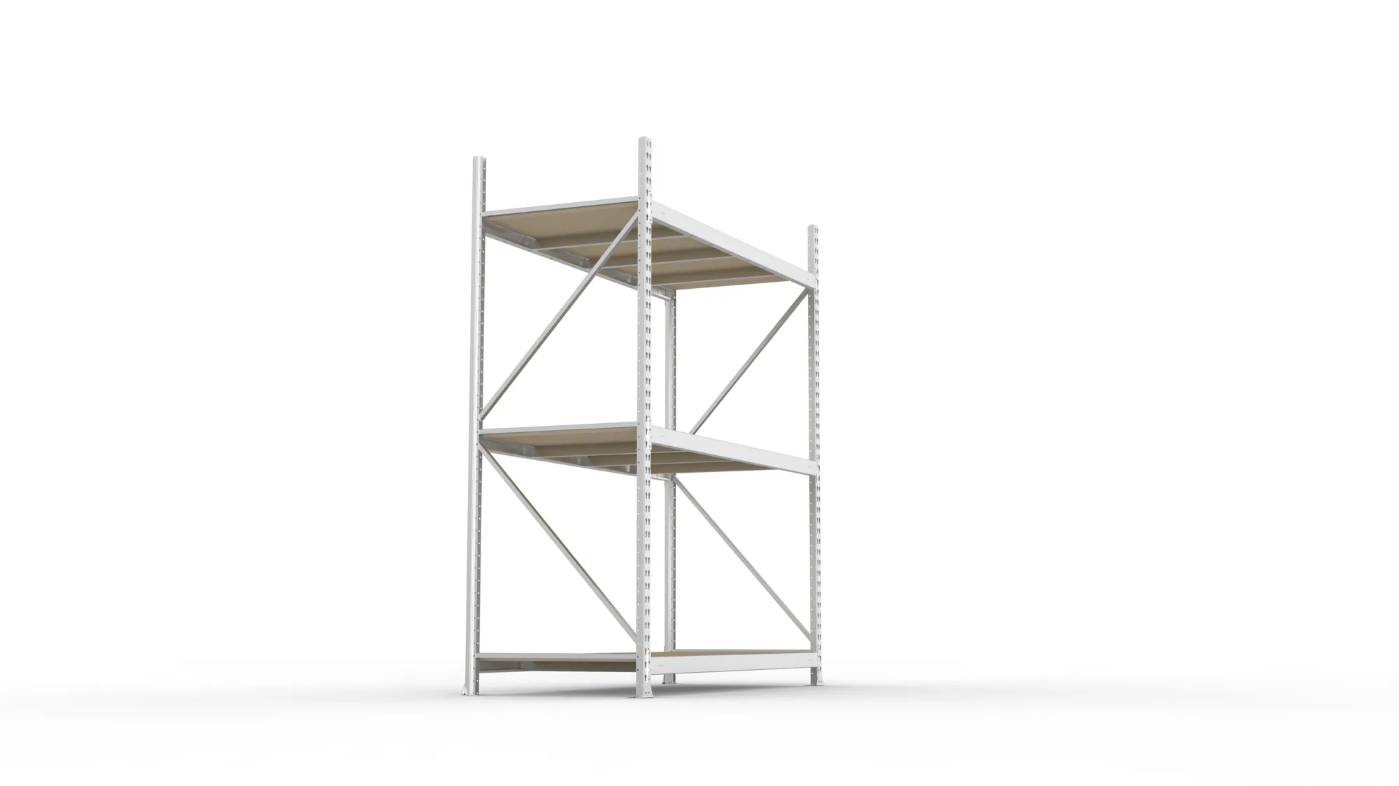 META MINI-RACK Weitspannregal | Grundregal | 2200 x 1800 x 800 mm | Fachlast 600 kg | Spanplattenböden | 3 Ebenen