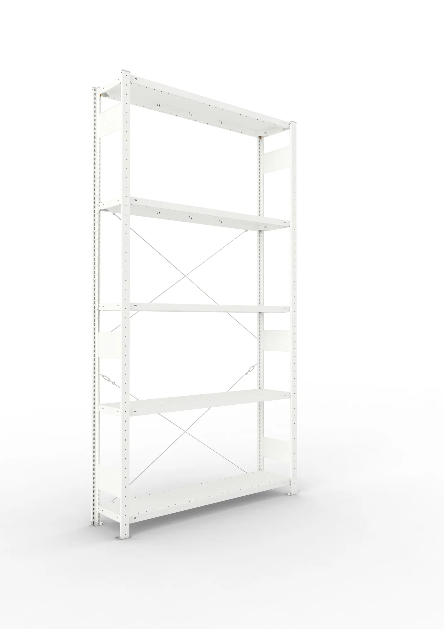 META CLIP | Fachbodenregal | Grundregal | 2500 x 1300 x 300 mm | Fachlast 230 kg | 4+1 Ebenen | RAL 7035