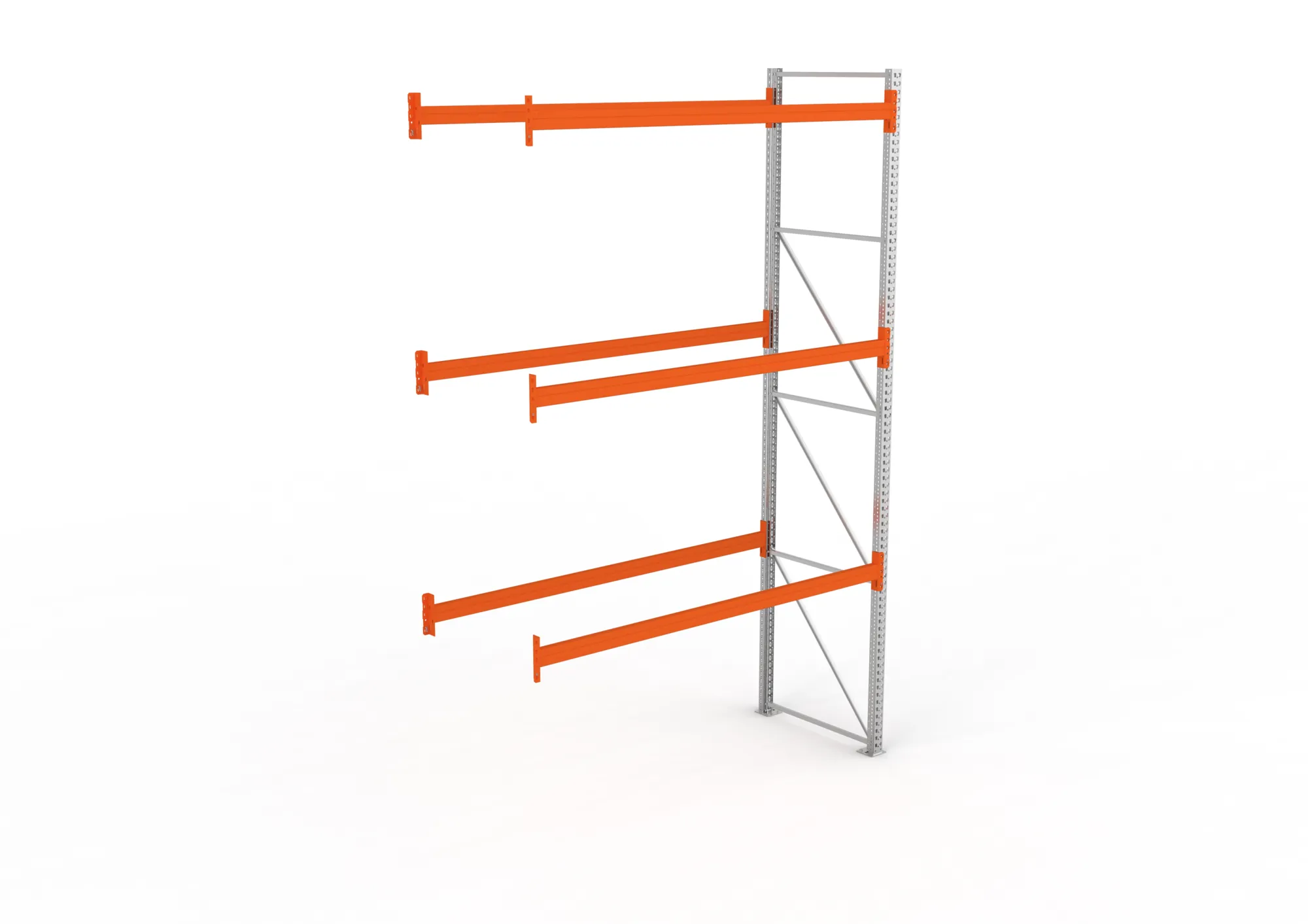 META MULTIPAL | Palettenregal | Anbauregal | 4400 x 2700 x 1100 mm | Fachlast 780 kg | 4 Ebenen | 12 Paletten | verzinkt