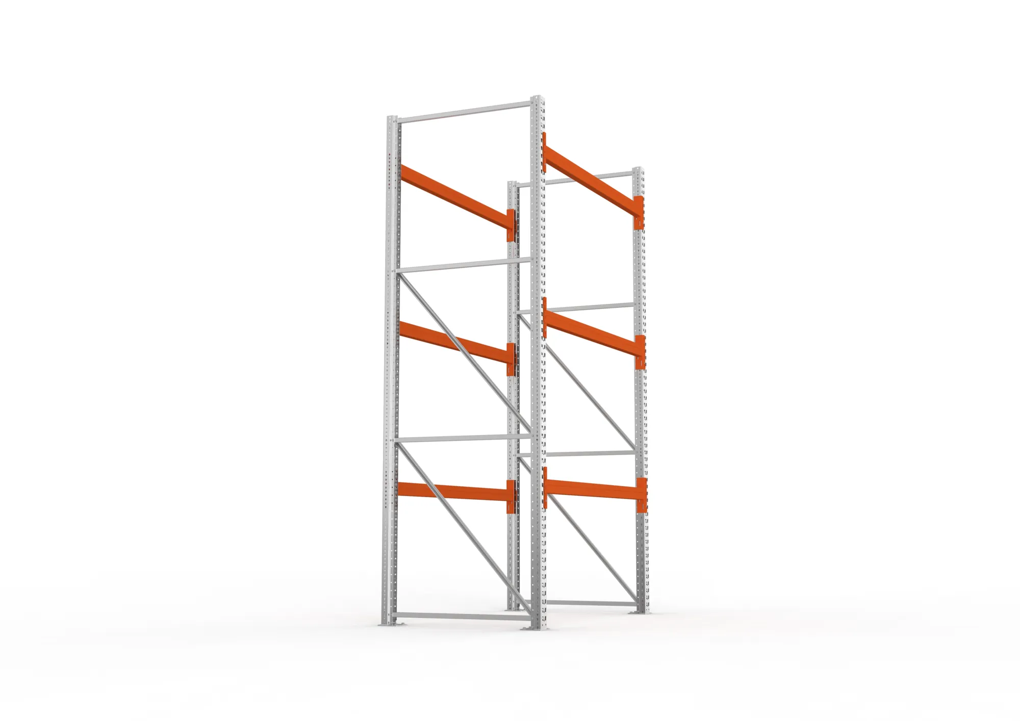 META MULTIPAL | Palettenregal | Grundregal | 3300 x 1825 x 1100 mm | Fachlast 1120 kg | 4 Ebenen | 8 Paletten | verzinkt