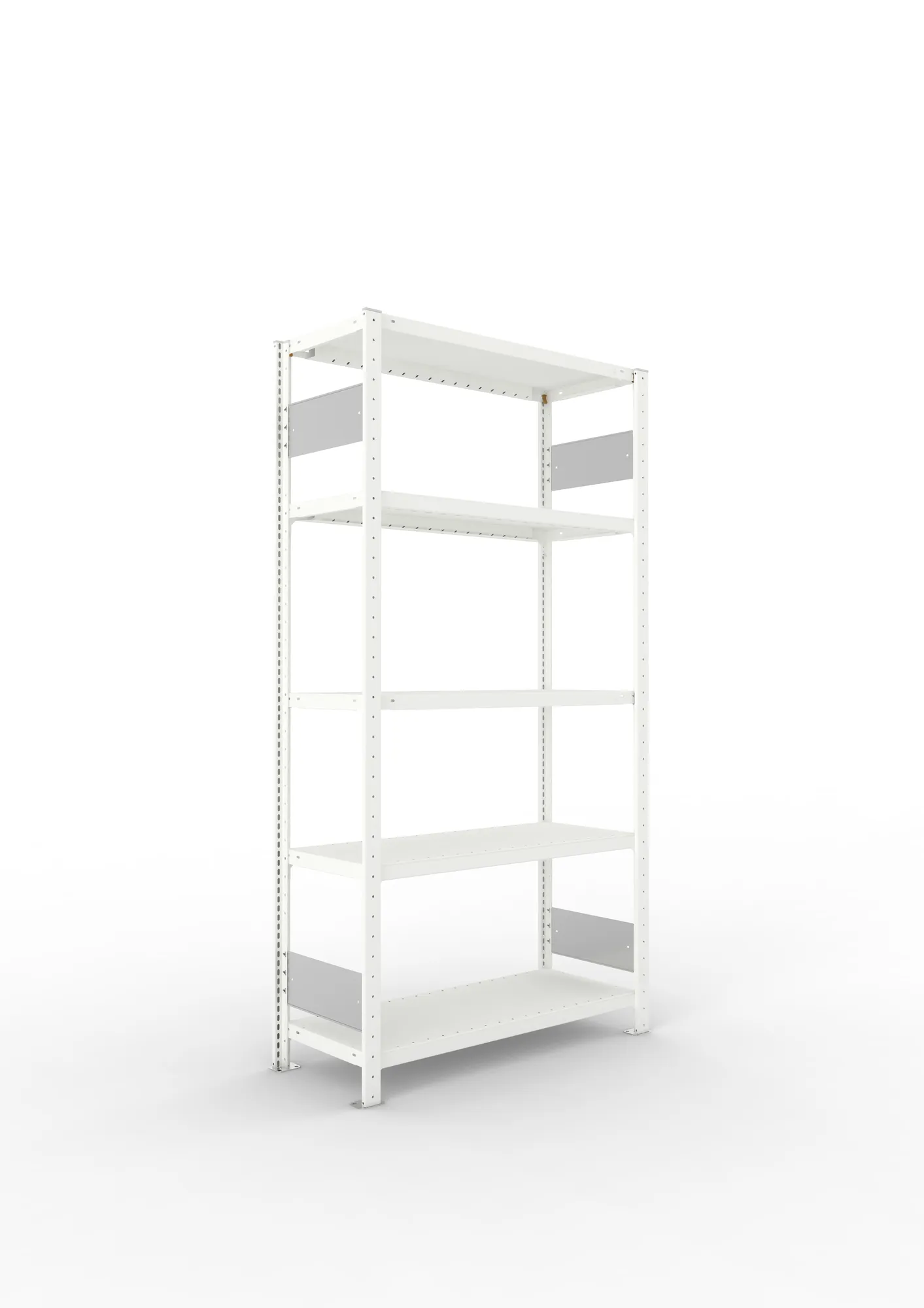 META CLIP S3 | Fachbodenregal | Grundregal | 2000 x 1000 x 400 mm | Fachlast 230 kg | 4+1 Ebenen | Längsriegel | RAL 7035