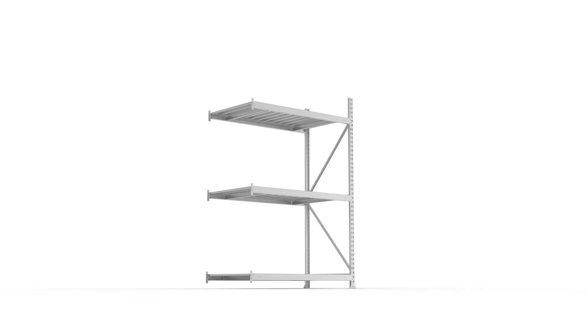 META MINI-RACK Weitspannregal | Anbauregal | 2200 x 1400 x 800 mm | Fachlast 600 kg | Stahlpaneelböden | 3 Ebenen