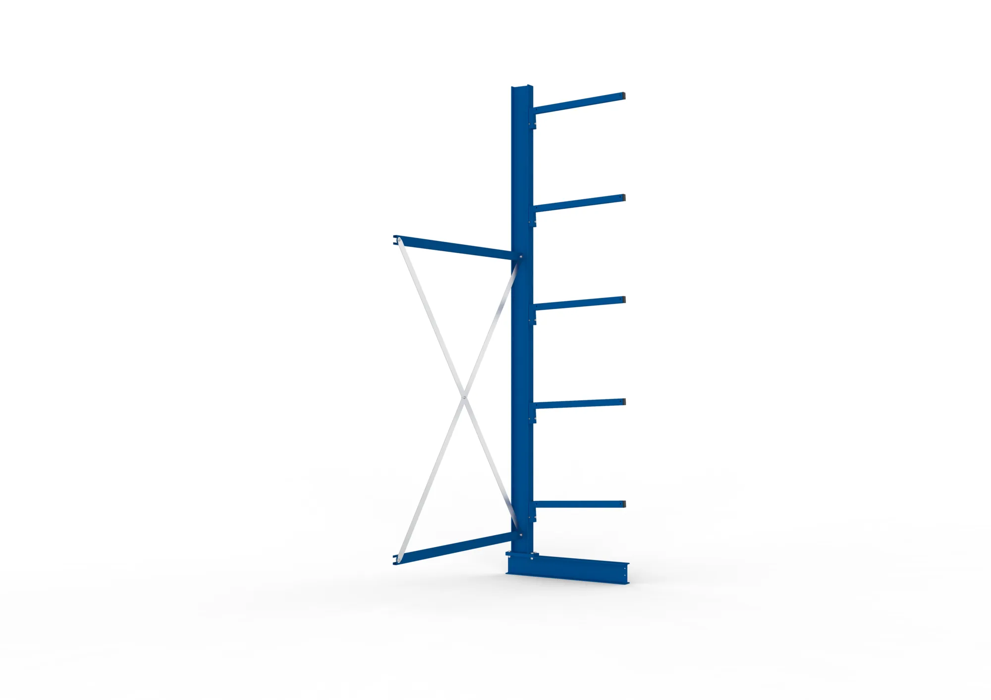 META MULTISTRONG L | Kragarmregal | Anbauregal | 3000 x 1300 x 600 mm | Armlast 140 kg | einseitig | 5+1 Ebenen