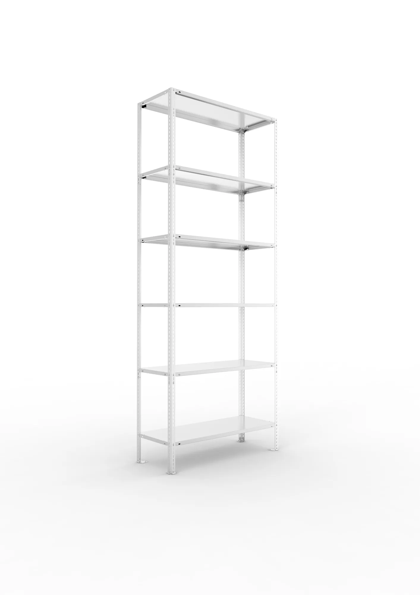 META FIX | Fachbodenregal | Grundregal | 2500 x 1000 x 400 mm | Fachlast 80 kg | 6 Ebenen | verzinkt