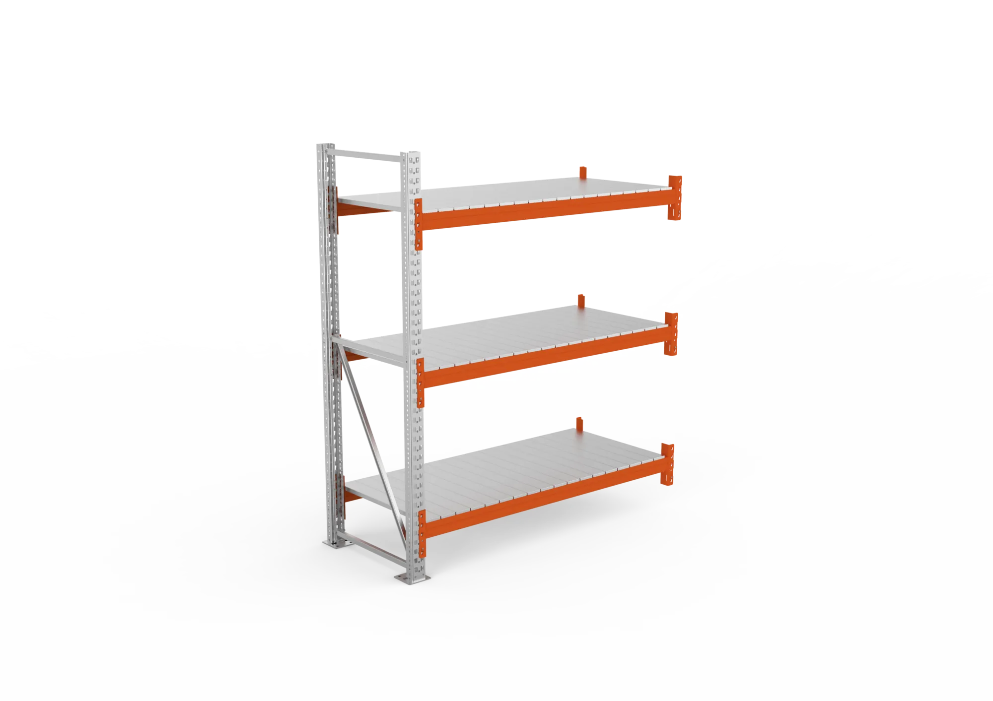 META MULTIPAL | Großfachregal | Anbauregal | 2200 x 1825 x 800 mm | Fachlast 1800 kg | 3 Ebenen | Stahlpaneele | verzinkt
