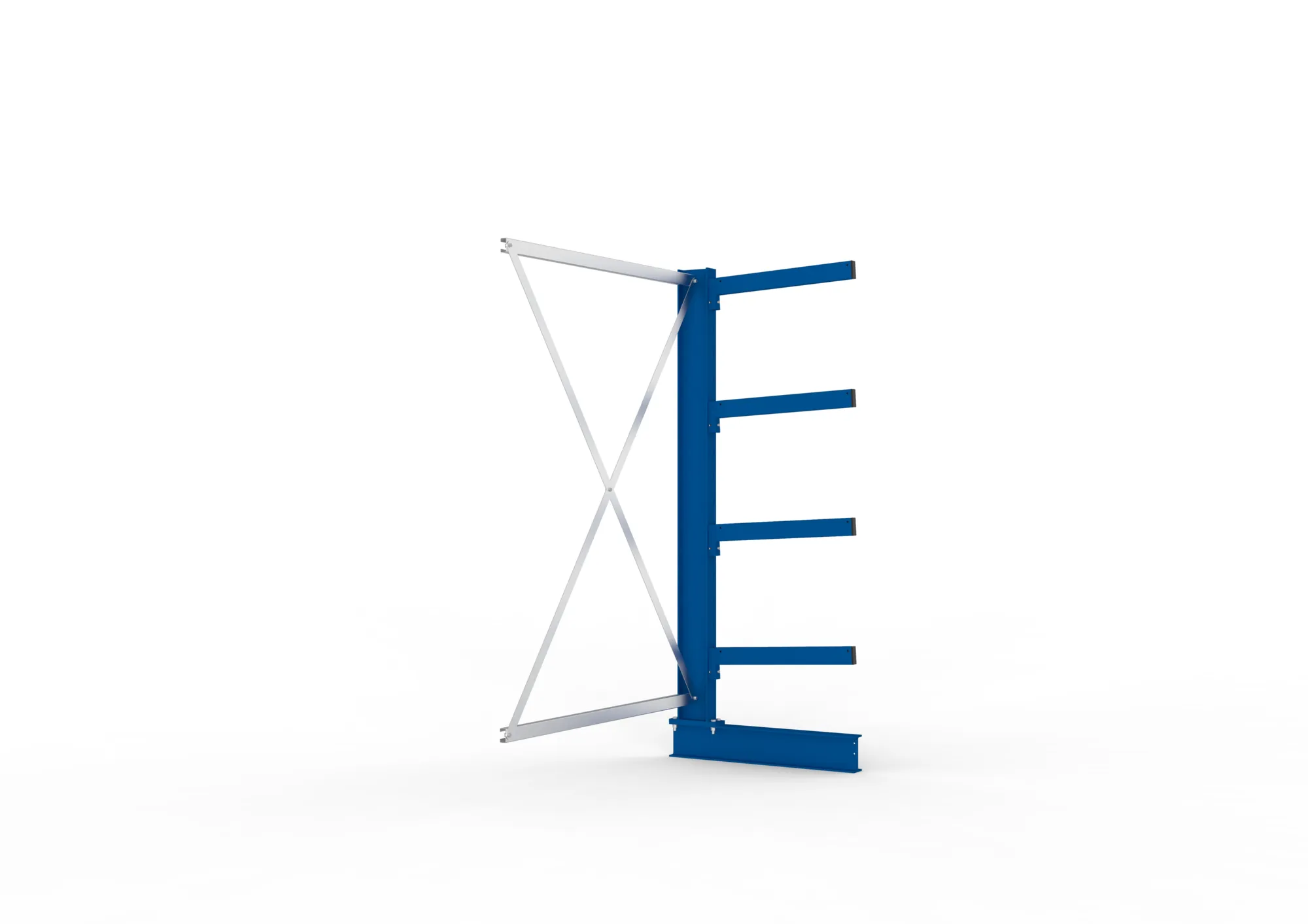 META MULTISTRONG M | Kragarmregal | Anbauregal | 2000 x 1300 x 600 mm | Armlast 355 kg | einseitig | 4+1 Ebenen
