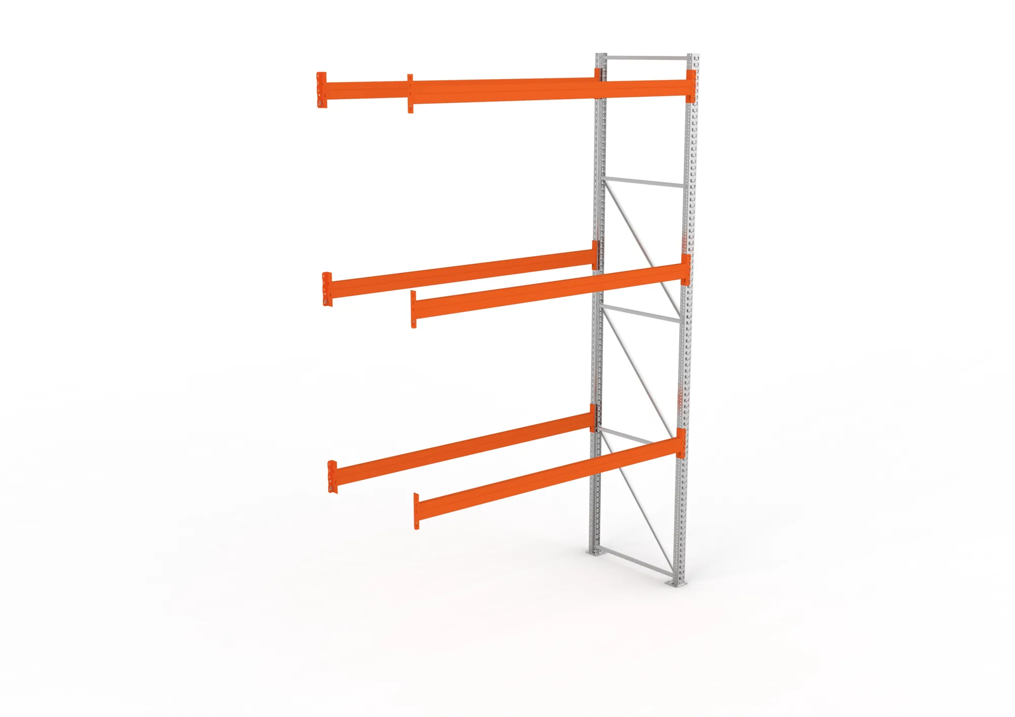 META MULTIPAL | Palettenregal | Anbauregal | 4400 x 2700 x 1100 mm | Fachlast 940 kg | 4 Ebenen | 12 Paletten | verzinkt