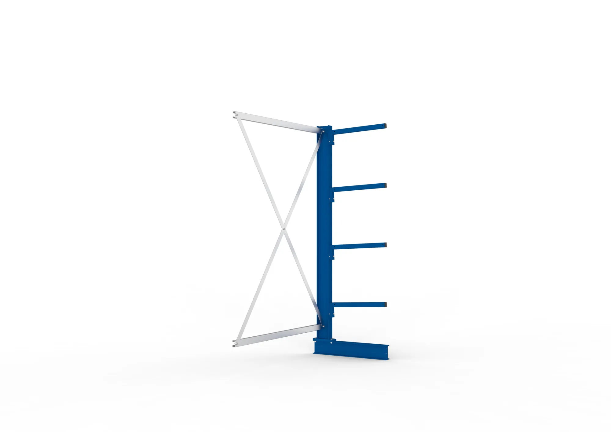 META MULTISTRONG L | Kragarmregal | Anbauregal | 2000 x 1300 x 500 mm | Armlast 175 kg | einseitig | 4+1 Ebenen