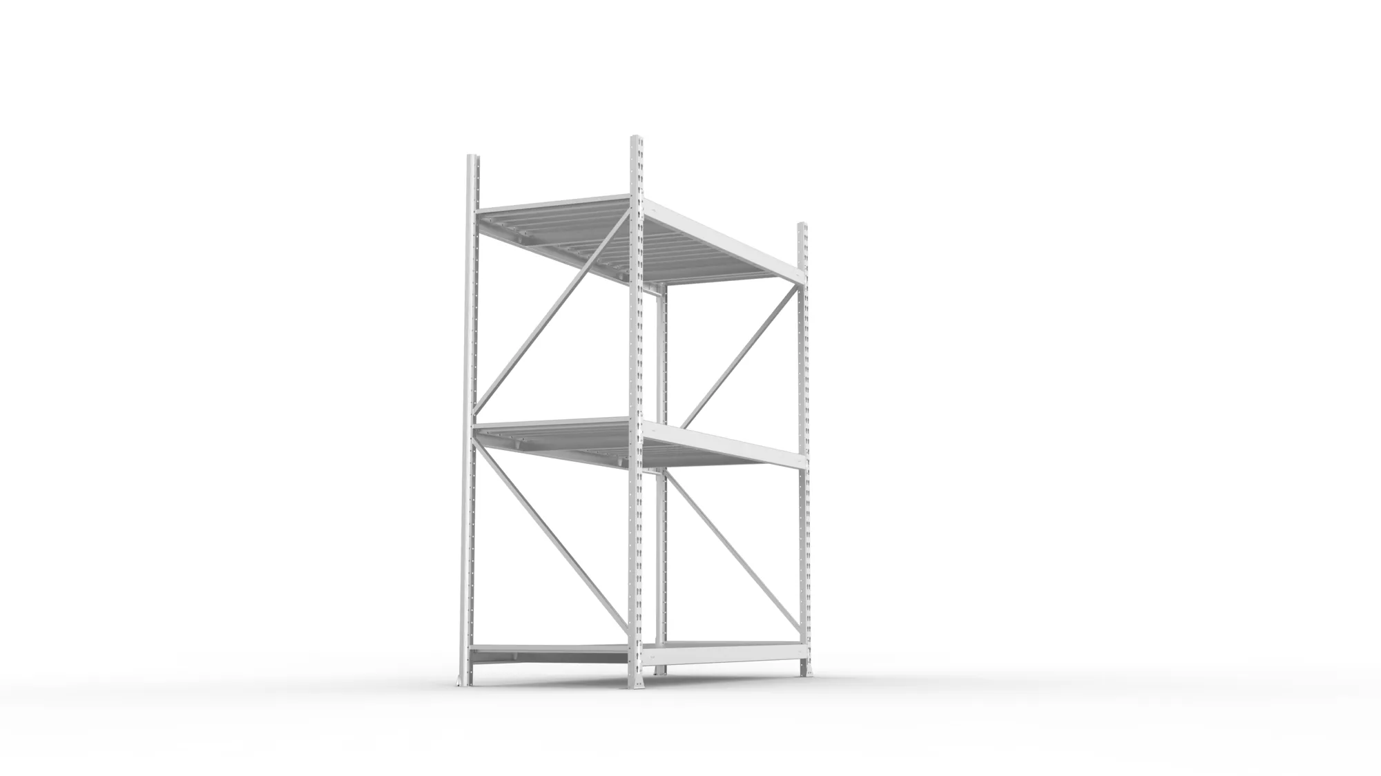 META MINI-RACK Weitspannregal | Grundregal | 2200 x 1800 x 800 mm | Fachlast 600 kg | Stahlpaneelböden | 3 Ebenen