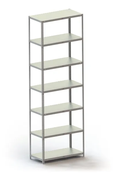 META FIX | Fachbodenregal | Grundregal | 3000 x 1000 x 500 mm | Fachlast 100 kg | 7 Ebenen | verzinkt