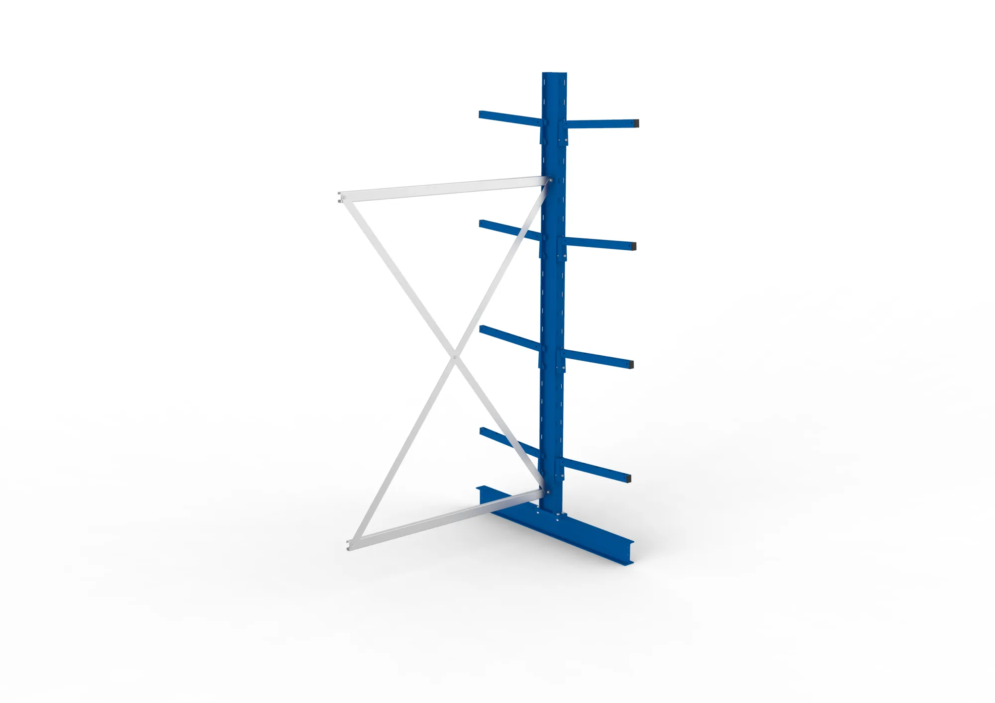 META MULTISTRONG L | Kragarmregal | Anbauregal | 2500 x 1300 x 500 mm | Armlast 175 kg | doppelseitig | 4+1 Ebenen