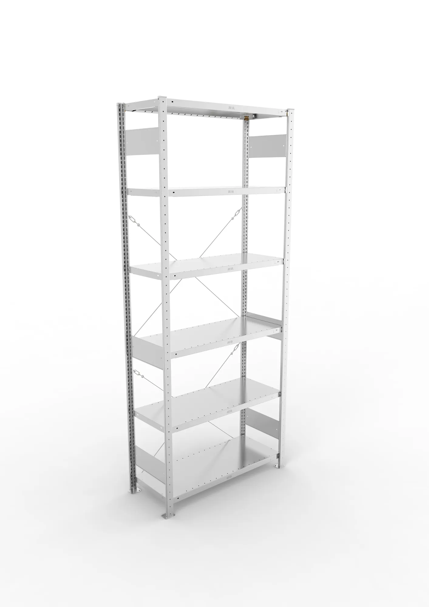 META CLIP | Fachbodenregal | Grundregal | 2500 x 1000 x 400 mm | Fachlast 100 kg | 5+1 Ebenen | verzinkt