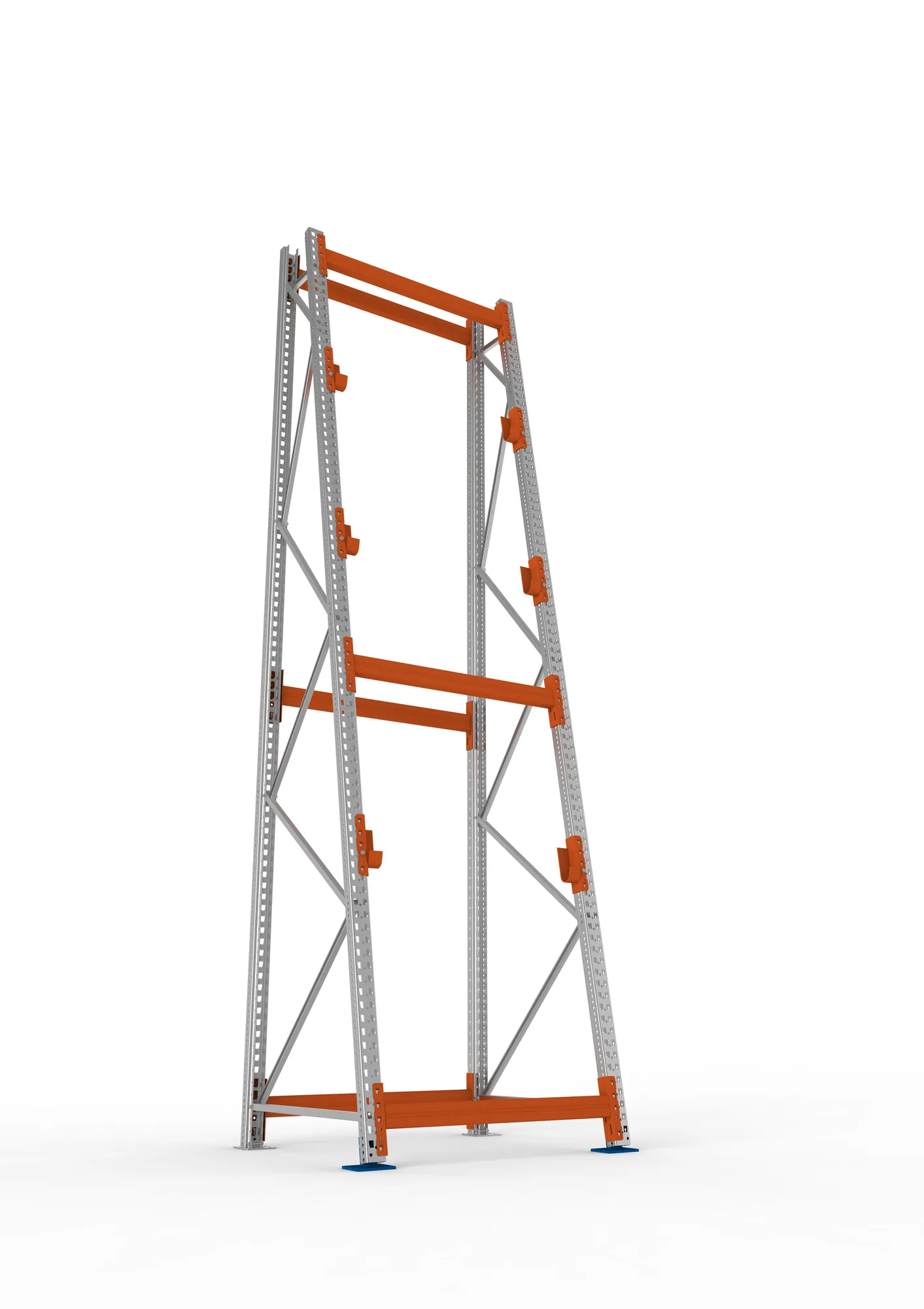META MULTIPAL | Kabeltrommelregal | Grundregal | 4400 x 1100 x 1100 mm | Feldlast 2250 kg | 3 Ebenen | Typ 3/A-Ständer | verzinkt