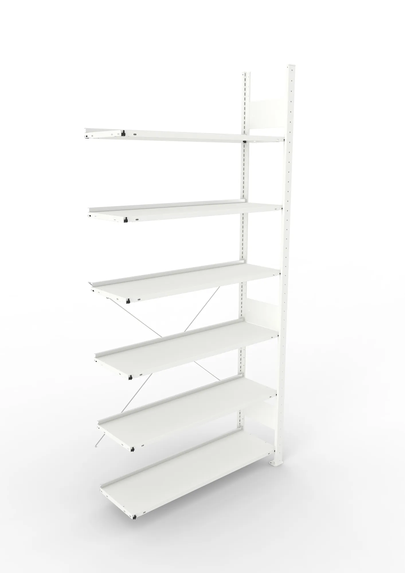 META COMPACT | Büro-Steckregal | Anbauregal | 2200 x 1000 x 300 mm | Fachlast 80 kg | 6 Ebenen | RAL 7035