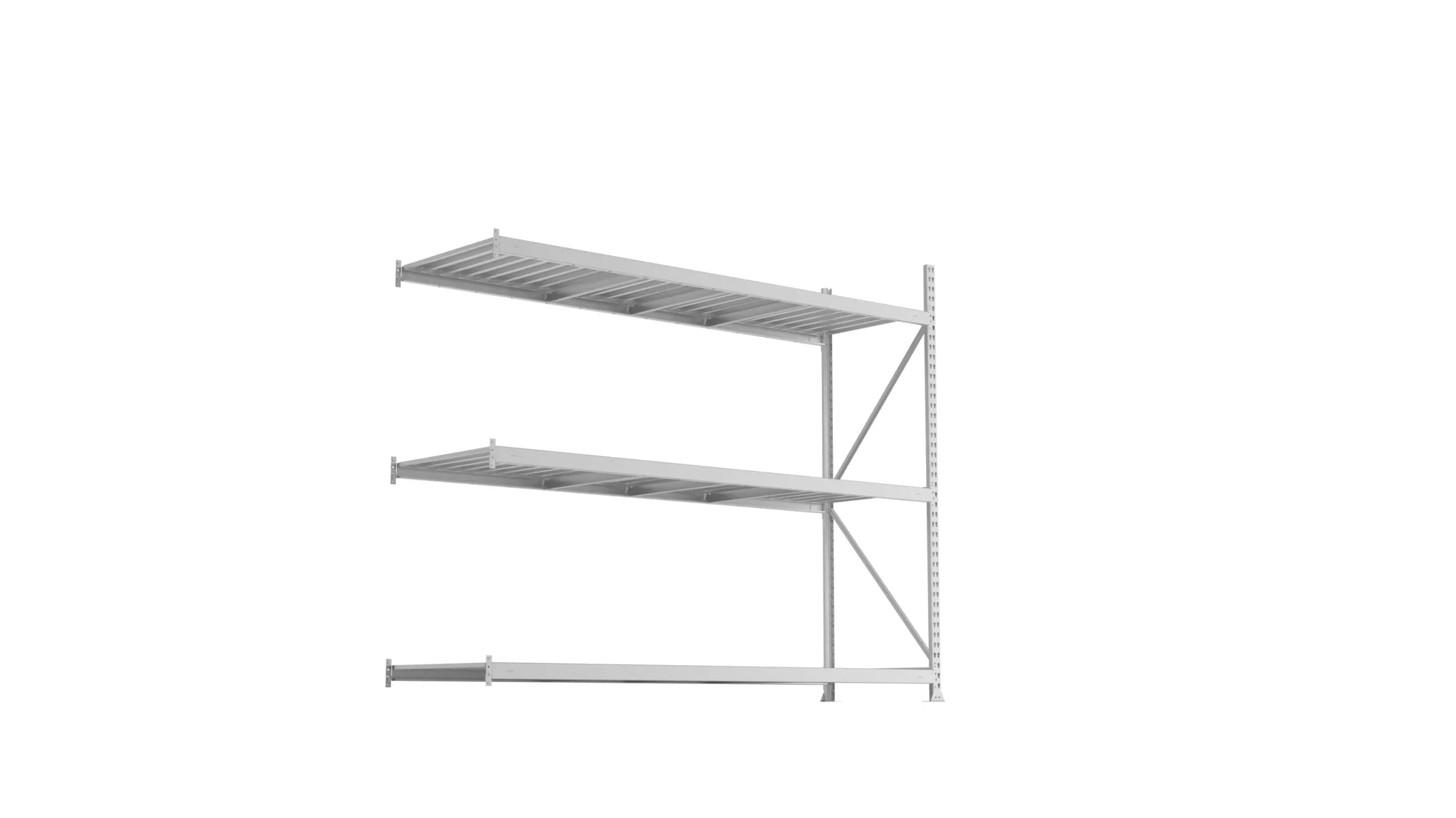 META MINI-RACK Weitspannregal | Anbauregal | 2200 x 2600 x 800 mm | Fachlast 490 kg | Stahlpaneelböden | 3 Ebenen