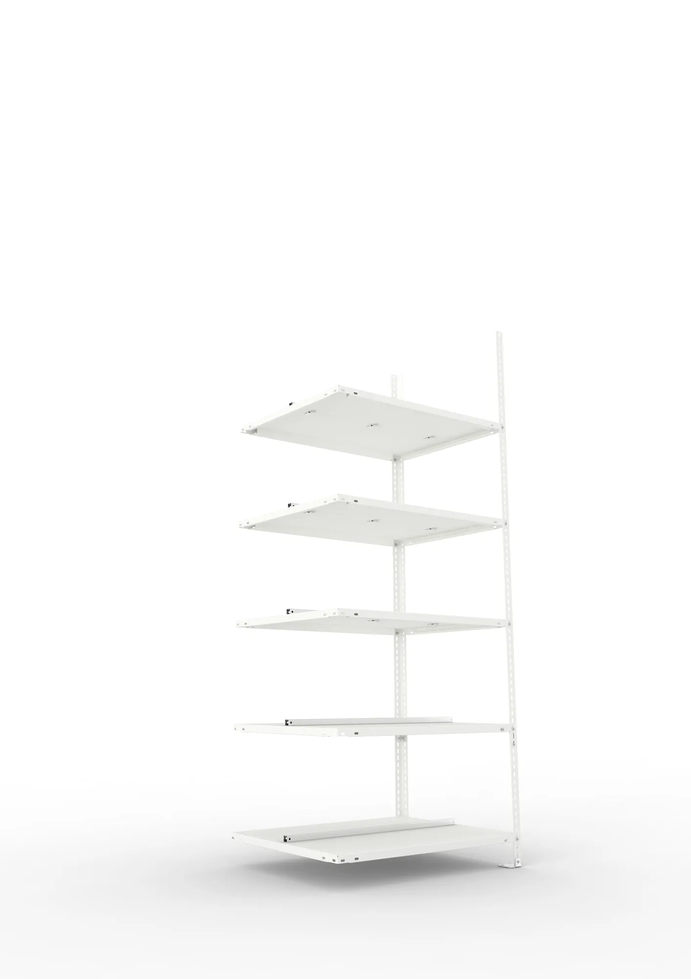 META FIX COMPACT | Büro-Schraubregal | Anbauregal | 1850 x 750 x 600 mm | Fachlast 80 kg | 5 Ebenen | RAL 7035