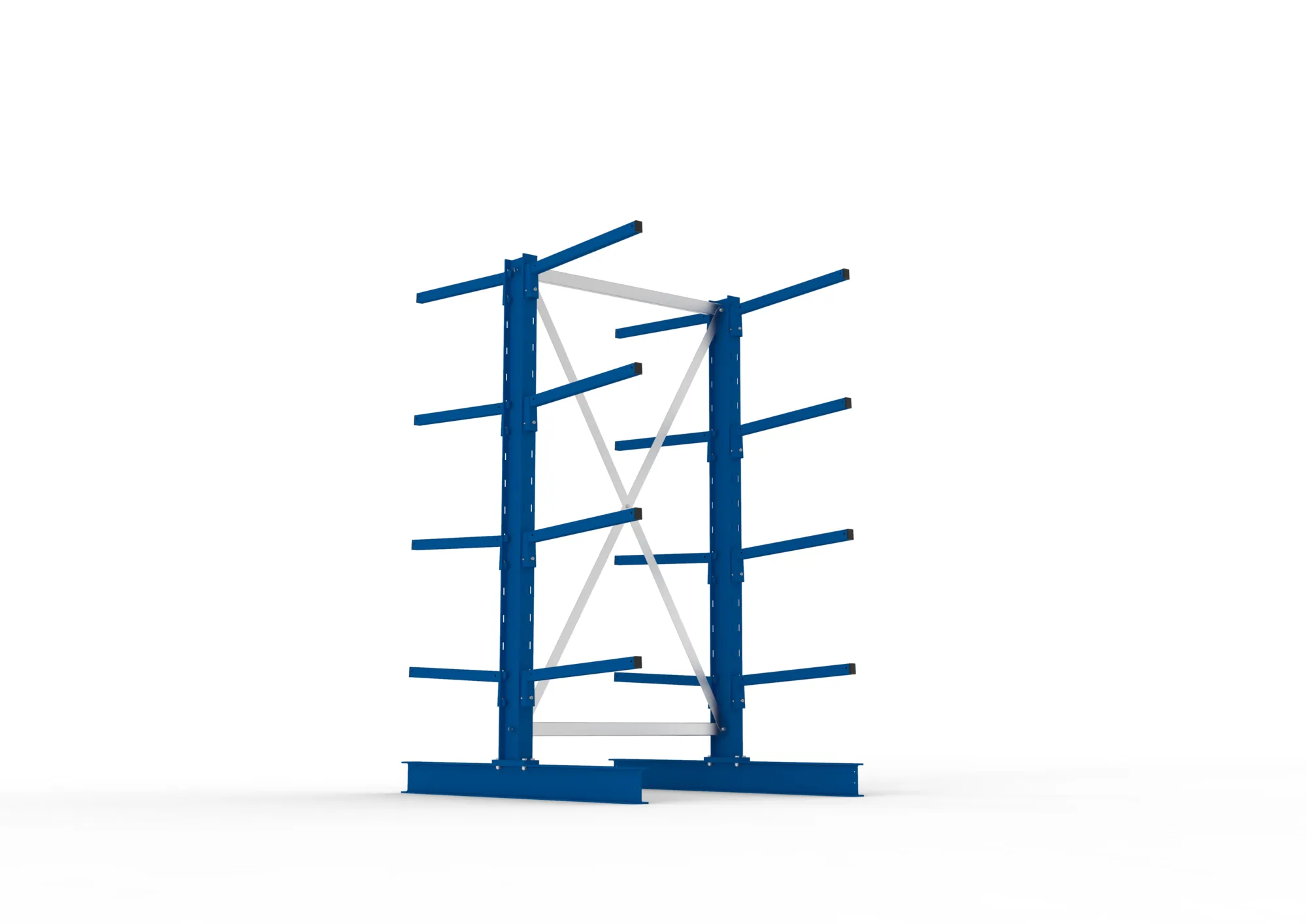 META MULTISTRONG L | Kragarmregal | Grundregal | 2000 x 1000 x 600 mm | Armlast 140 kg | doppelseitig | 4+1 Ebenen