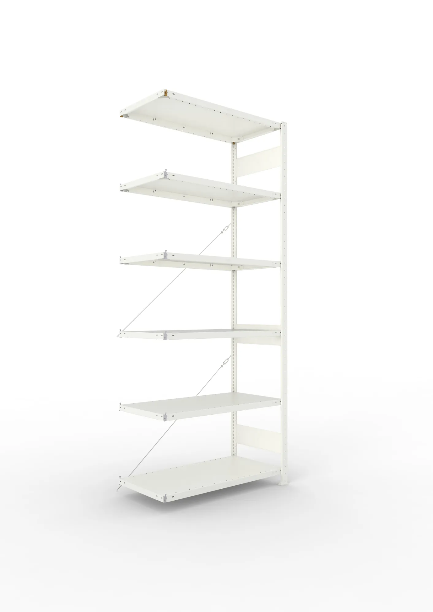 META CLIP | Fachbodenregal | Anbauregal | 2500 x 1000 x 500 mm | Fachlast 150 kg | 5+1 Ebenen | RAL 7035