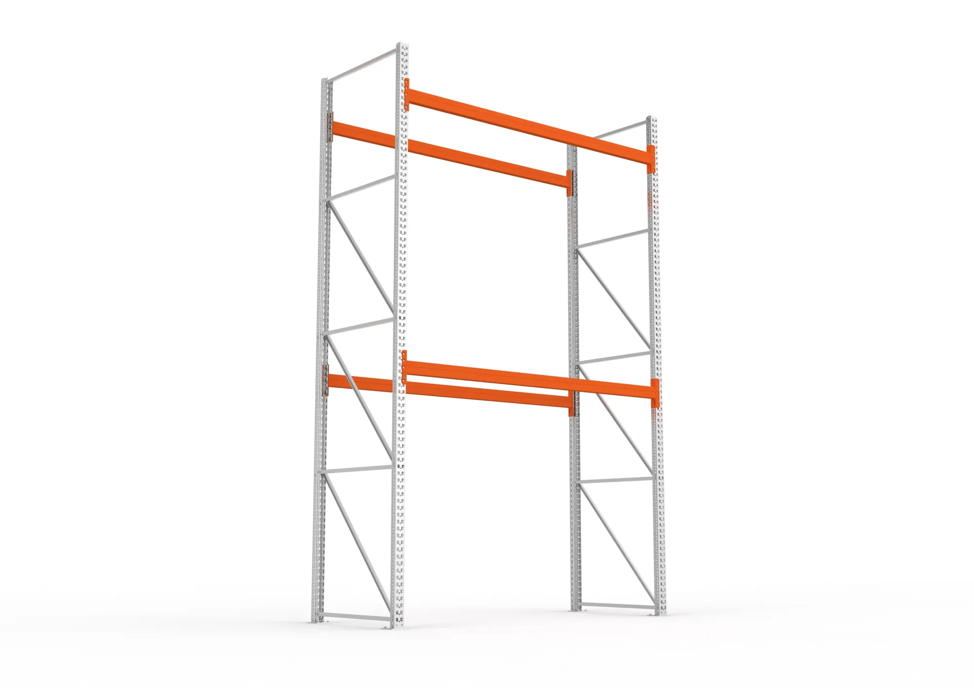 META MULTIPAL | Palettenregal | Grundregal | 4400 x 2700 x 1100 mm | Fachlast 770 kg | 3 Ebenen | 9 Paletten | verzinkt