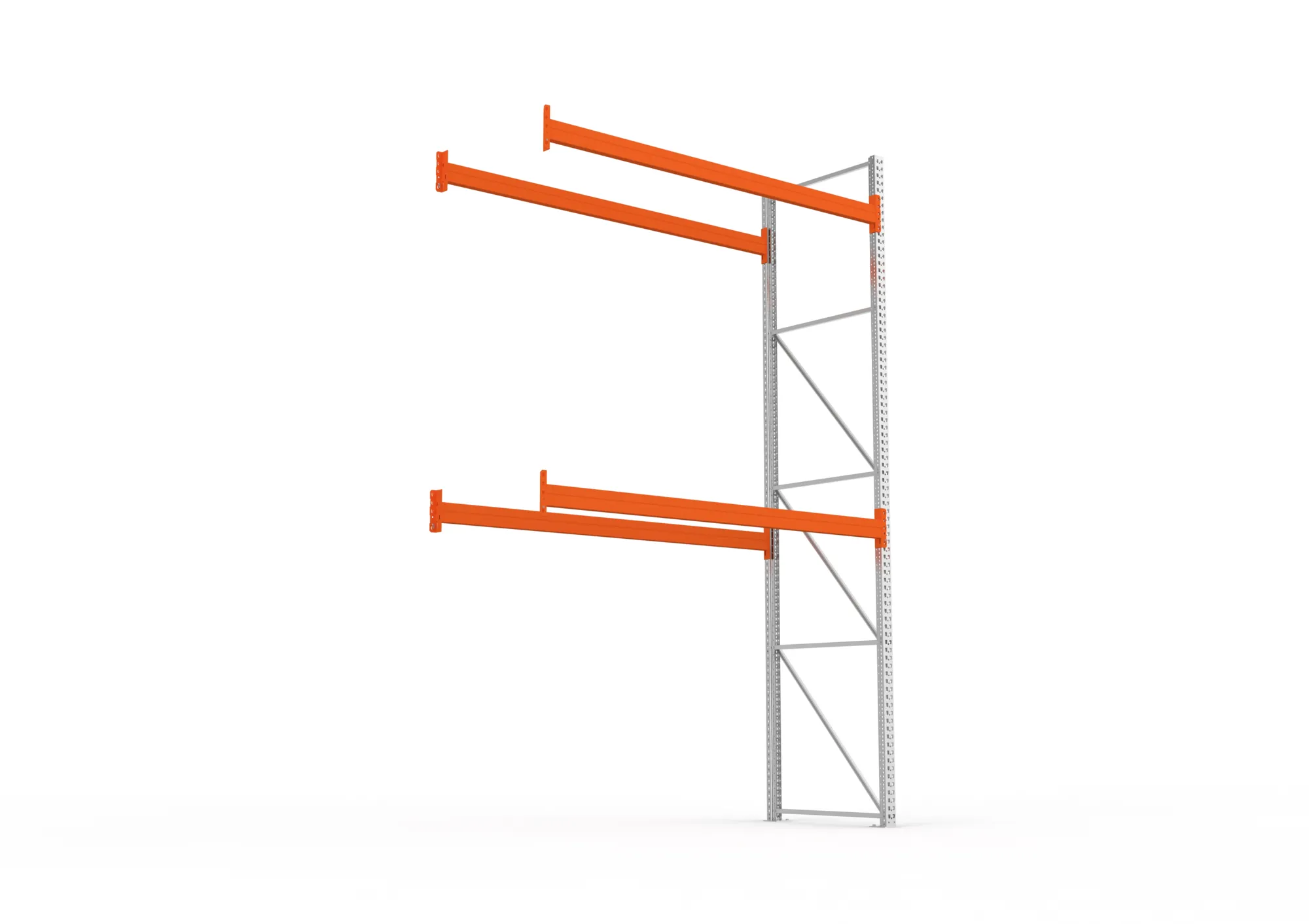 META MULTIPAL | Palettenregal | Anbauregal | 4400 x 2700 x 1100 mm | Fachlast 960 kg | 3 Ebenen | 9 Paletten | verzinkt