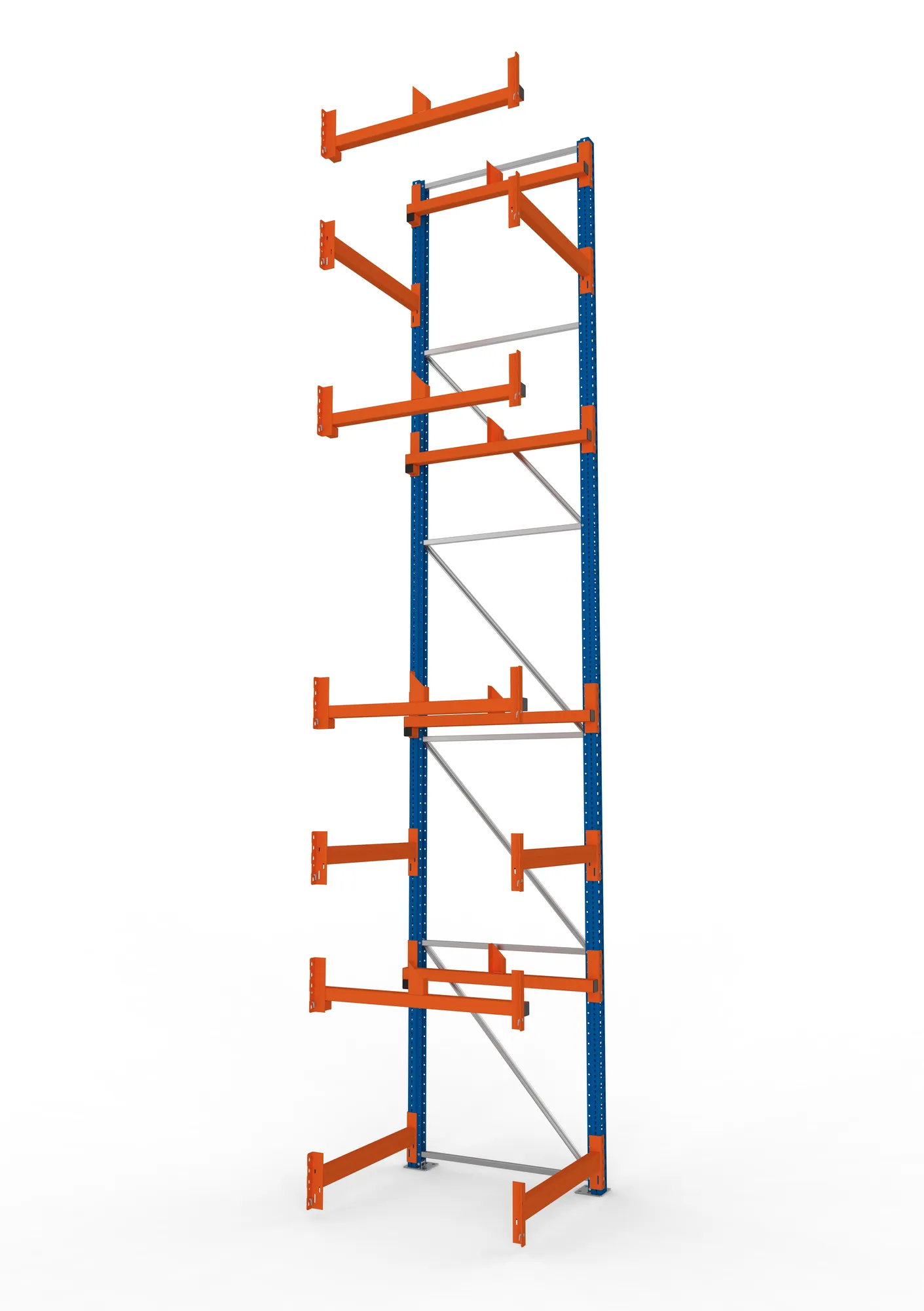 META MULTIPAL | Kabeltrommelregal | Anbauregal | 5500 x 900 x 1100 mm | Feldlast 5500 kg | 2 Ebenen | Typ 1 | RAL 5010