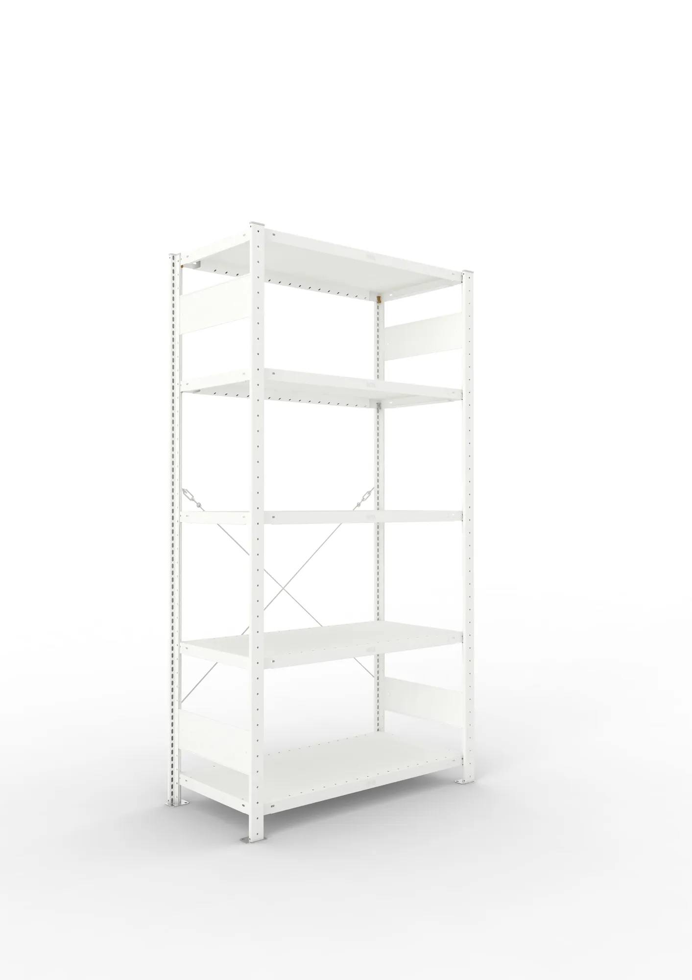 META CLIP | Fachbodenregal | Grundregal | 2000 x 1000 x 500 mm | Fachlast 230 kg | 4+1 Ebenen | RAL 7035