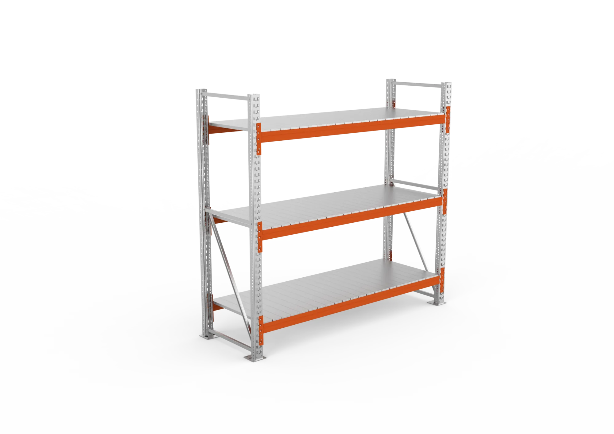 META MULTIPAL | Großfachregal | Grundregal | 2200 x 2225 x 800 mm | Fachlast 1900 kg | 3 Ebenen | Stahlpaneele | verzinkt