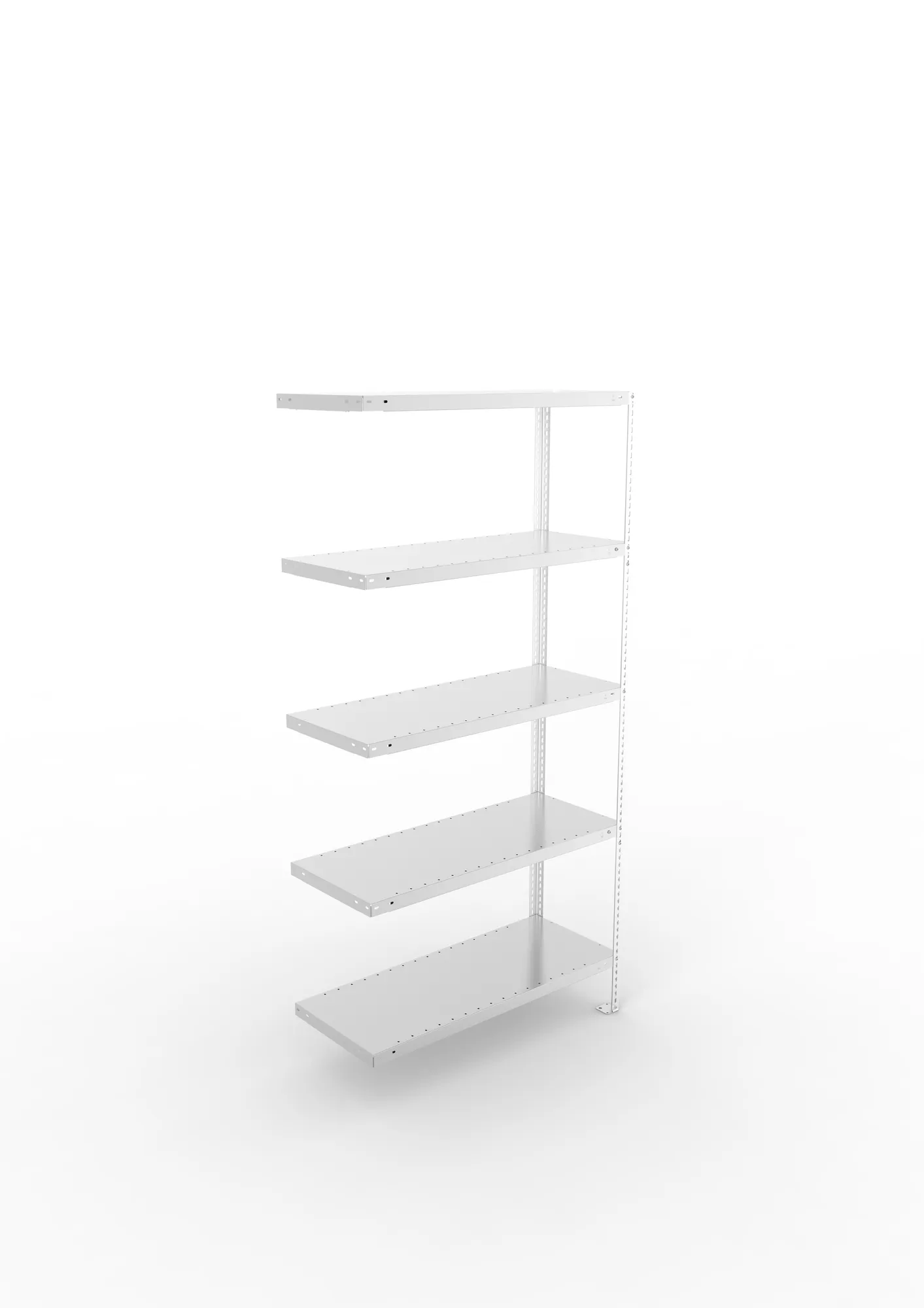 META FIX | Fachbodenregal | Anbauregal | 2000 x 1000 x 400 mm | Fachlast 100 kg | 5 Ebenen | verzinkt