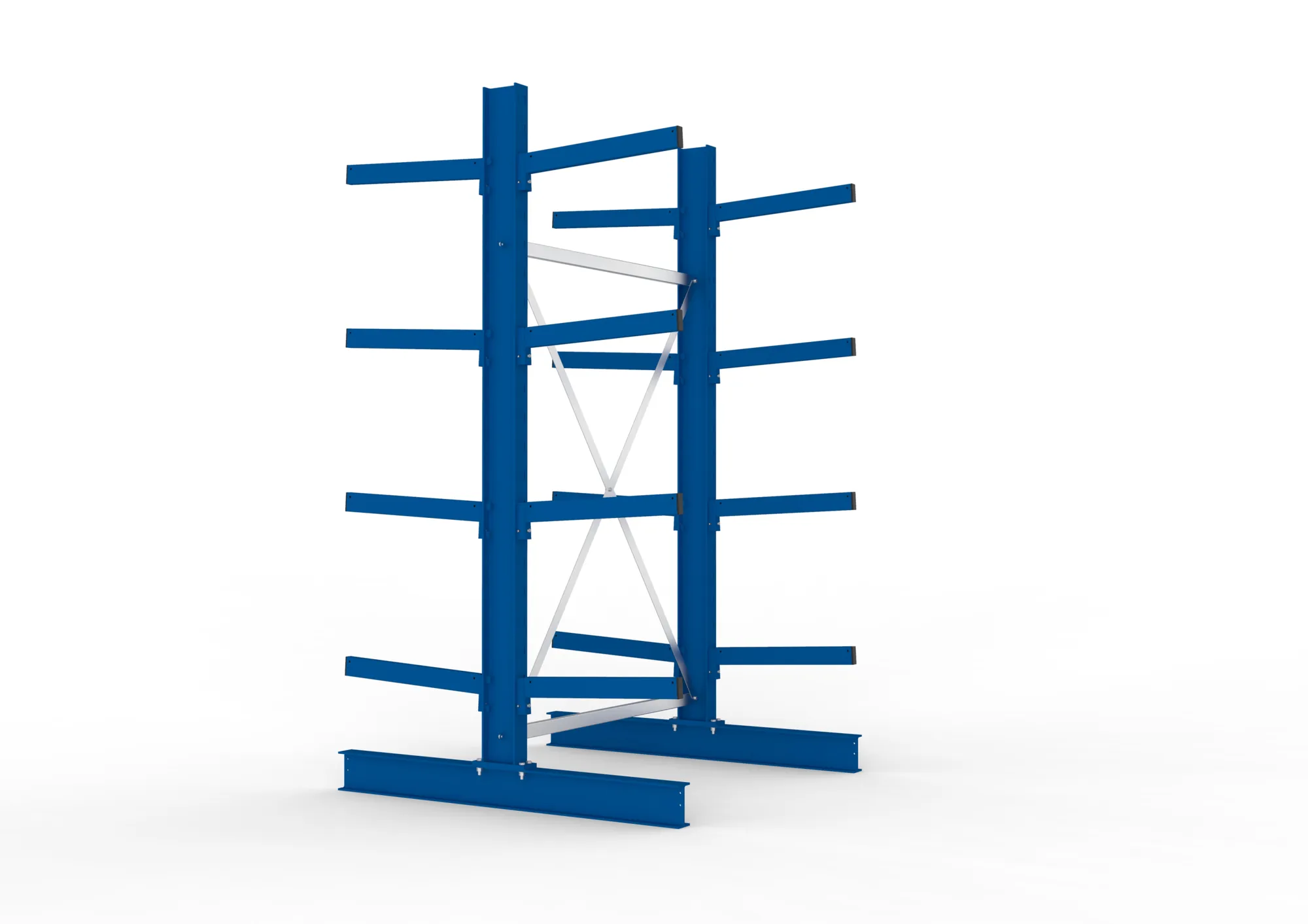 META MULTISTRONG M | Kragarmregal | Grundregal | 2500 x 1300 x 600 mm | Armlast 355 kg | doppelseitig | 4+1 Ebenen