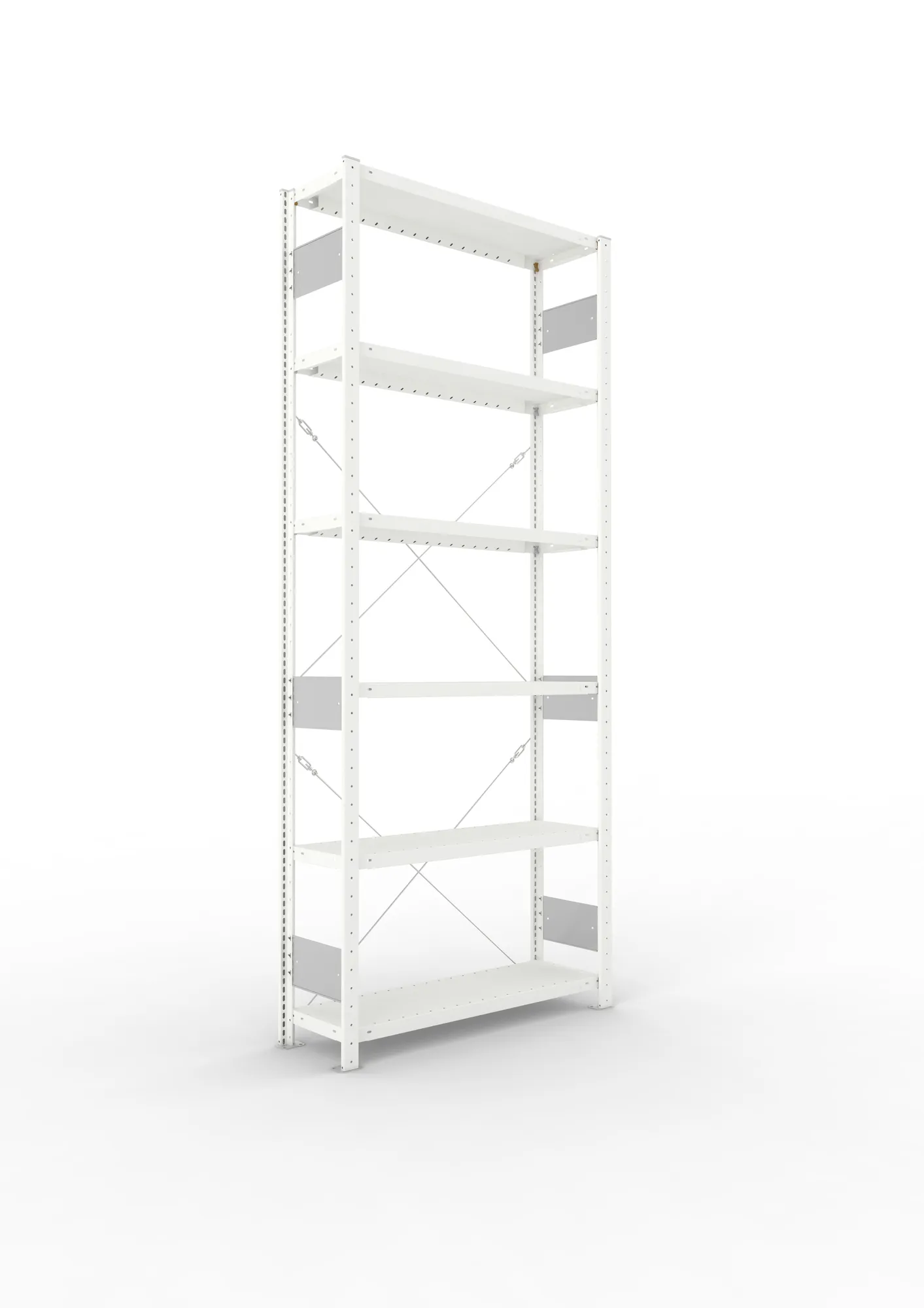 META CLIP S3 | Fachbodenregal | Grundregal | 2500 x 1000 x 300 mm | Fachlast 100 kg | 5+1 Ebenen | RAL 7035