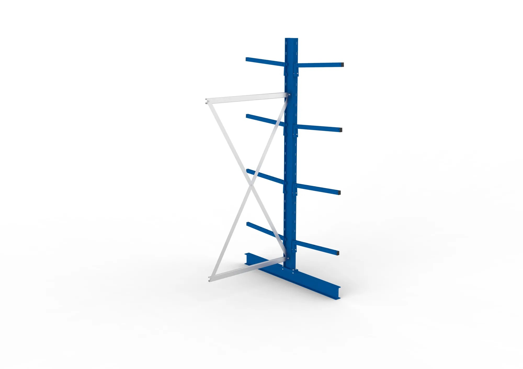 META MULTISTRONG L | Kragarmregal | Anbauregal | 2500 x 1000 x 600 mm | Armlast 140 kg | doppelseitig | 4+1 Ebenen