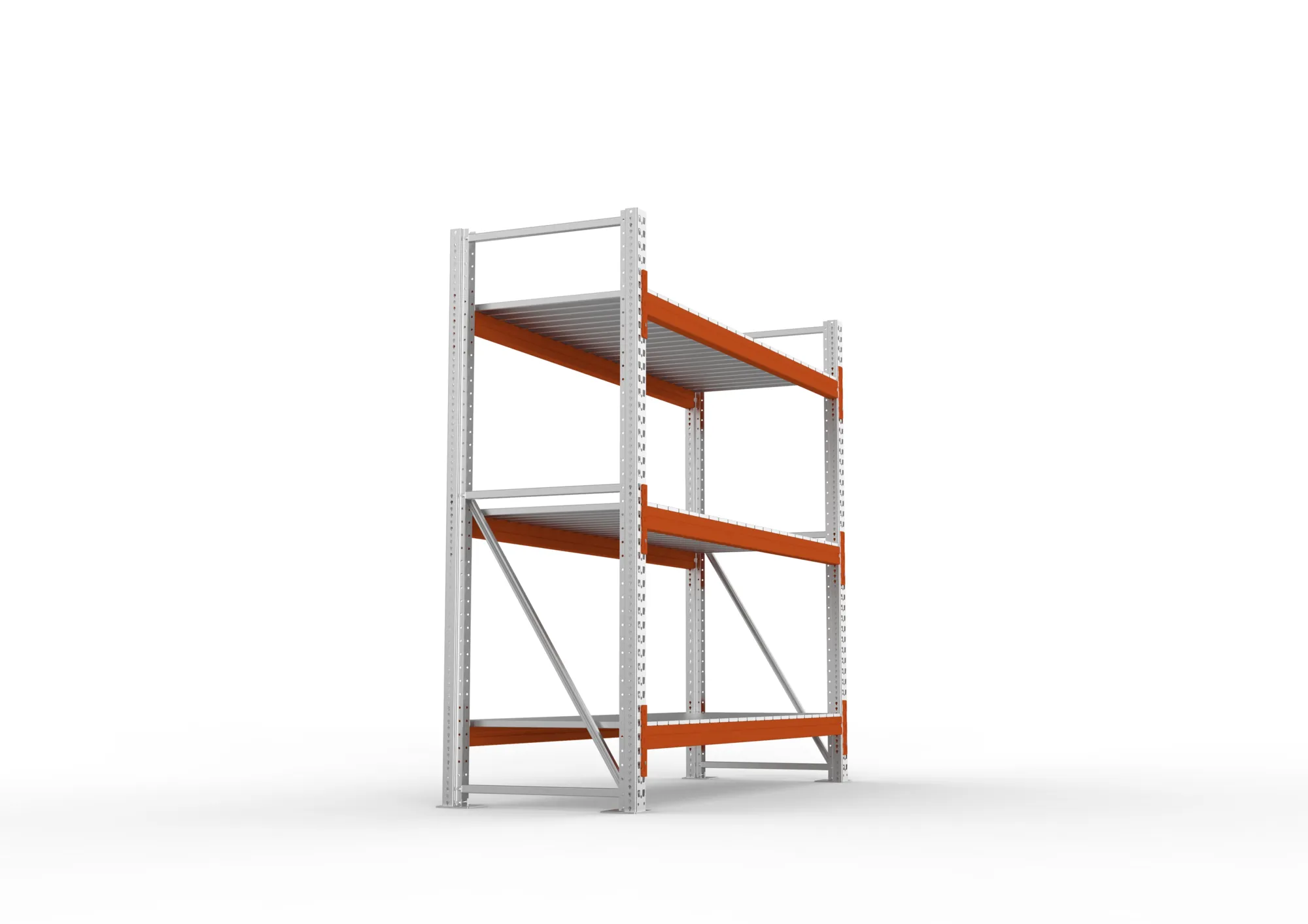 META MULTIPAL | Großfachregal | Grundregal | 2200 x 2225 x 800 mm | Fachlast 1900 kg | 3 Ebenen | Stahlpaneele | verzinkt