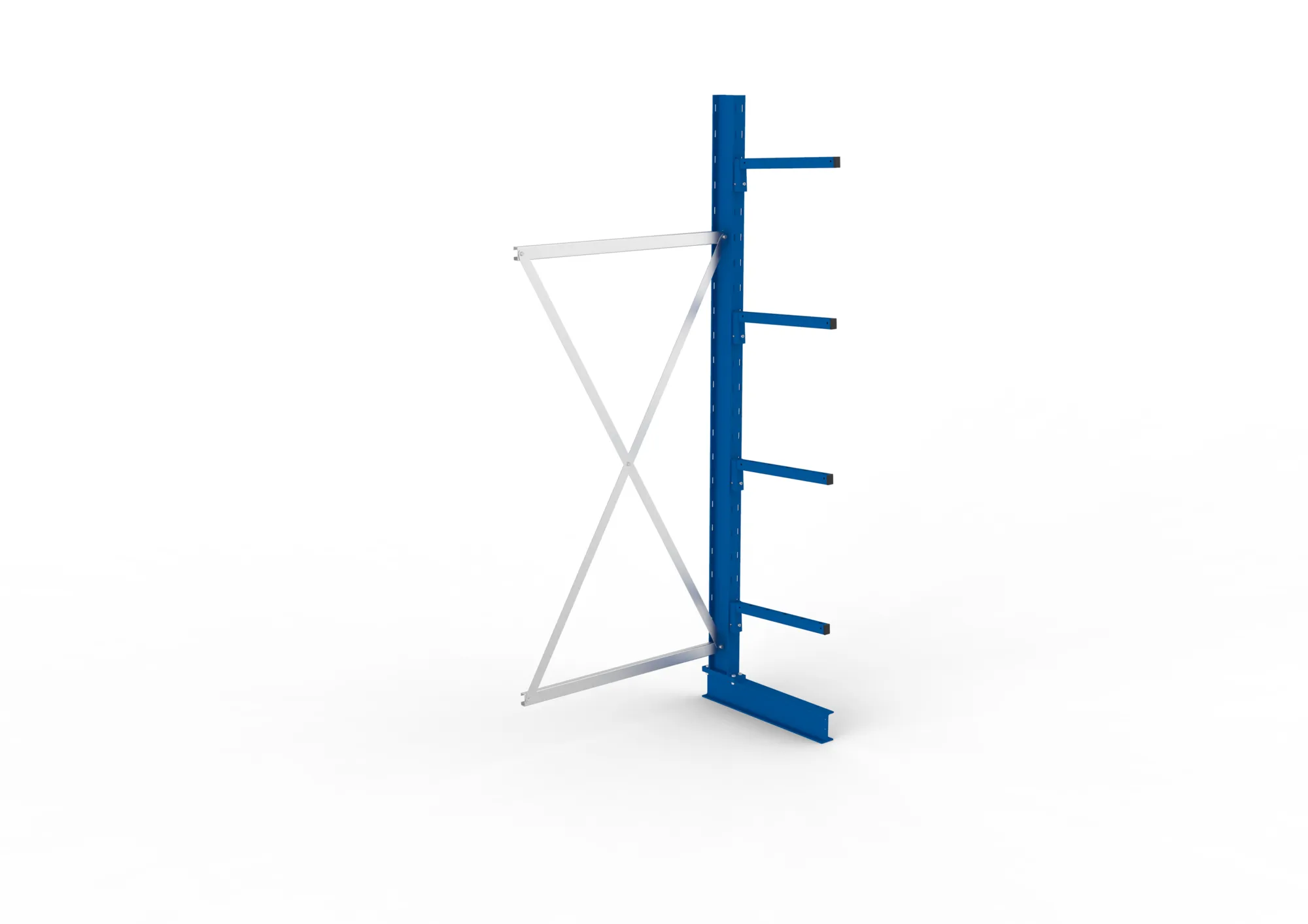 META MULTISTRONG L | Kragarmregal | Anbauregal | 2500 x 1000 x 500 mm | Armlast 175 kg | einseitig | 4+1 Ebenen
