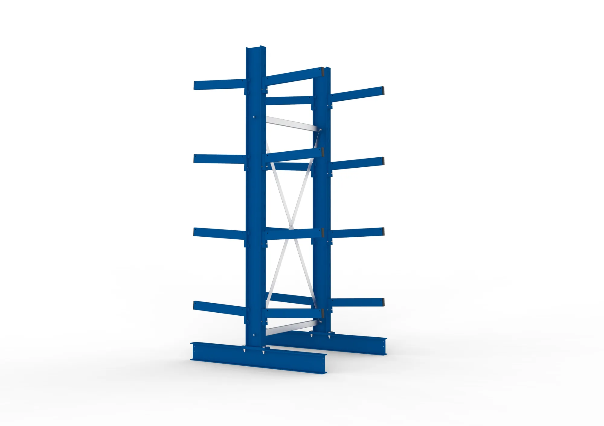 META MULTISTRONG M | Kragarmregal | Grundregal | 2500 x 1000 x 500 mm | Armlast 430 kg | doppelseitig | 4+1 Ebenen