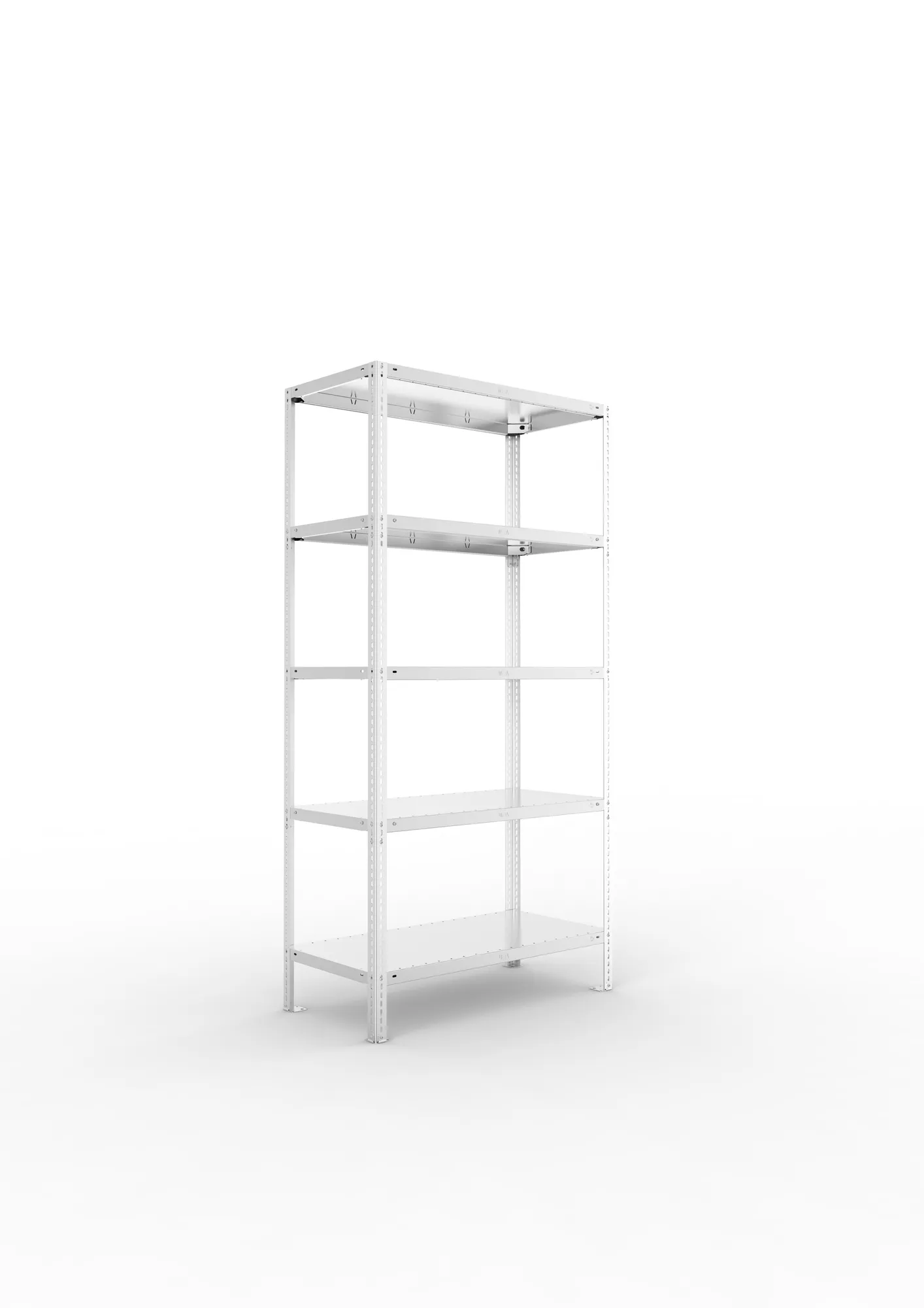 META FIX | Fachbodenregal | Grundregal | 2000 x 1000 x 500 mm | Fachlast 150 kg | 5 Ebenen | verzinkt