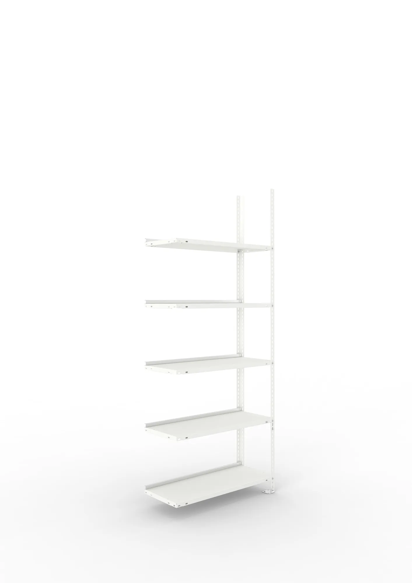 META FIX COMPACT | Büro-Schraubregal | Anbauregal | 1850 x 750 x 300 mm | Fachlast 80 kg | 5 Ebenen | RAL 7035