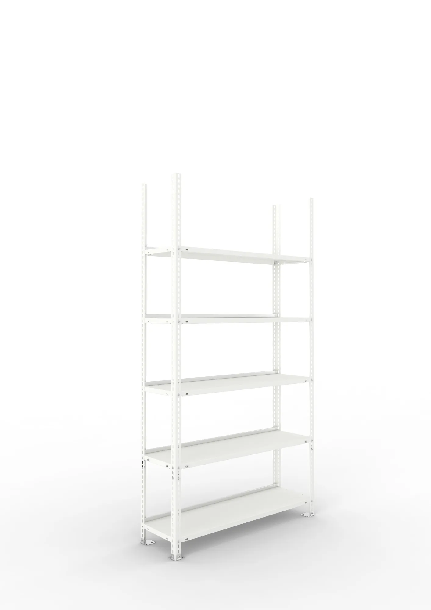 META FIX COMPACT | Büro-Schraubregal | Grundregal | 1850 x 1000 x 300 mm | Fachlast 80 kg | 5 Ebenen | RAL 7035