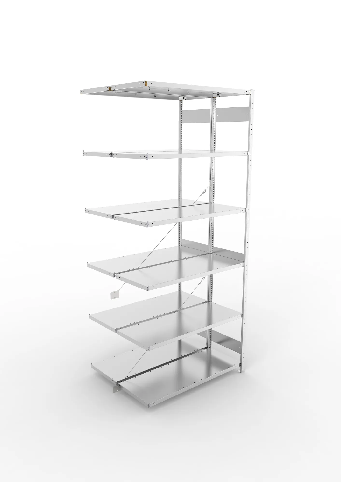 META CLIP | Fachbodenregal | Doppel-Anbauregal | 3000 x 1300 x 500 mm | Fachlast 230 kg | 5+1 Ebenen | verzinkt