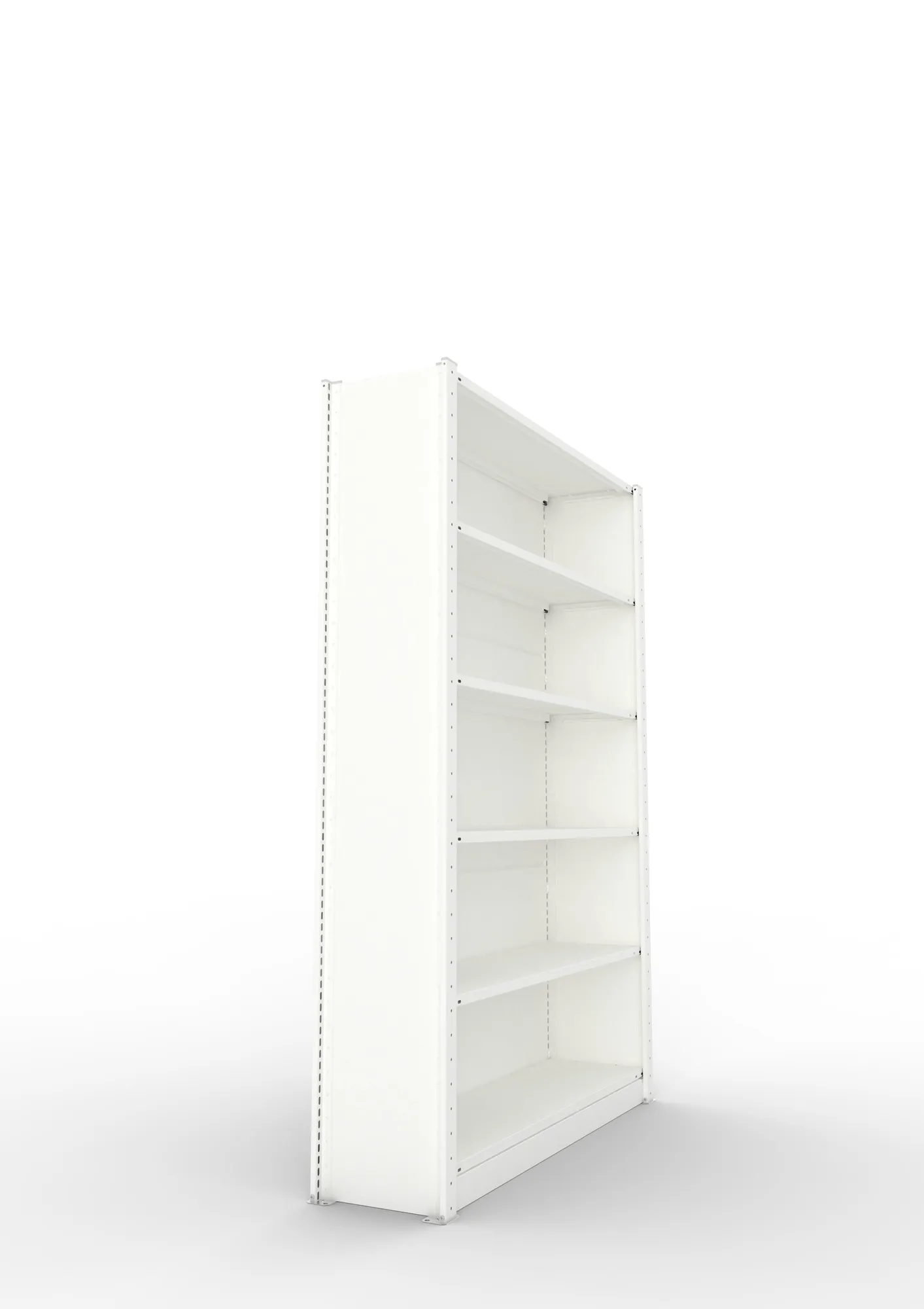 META COMPACT | Büro-Steckregalwand | Grundregal | 1850 x 1250 x 300 mm | Fachlast 80 kg | 5+1 Ebenen | RAL 7035