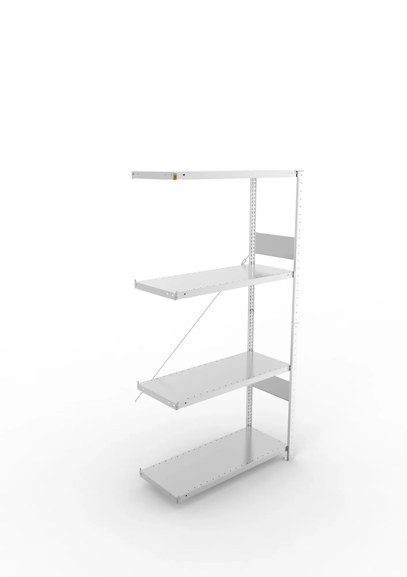 META CLIP SPLIT | Fachbodenregal | Anbauregal | 2000 x 1000 x 400 mm | Fachlast 230 kg | 3+1 Ebenen | verzinkt