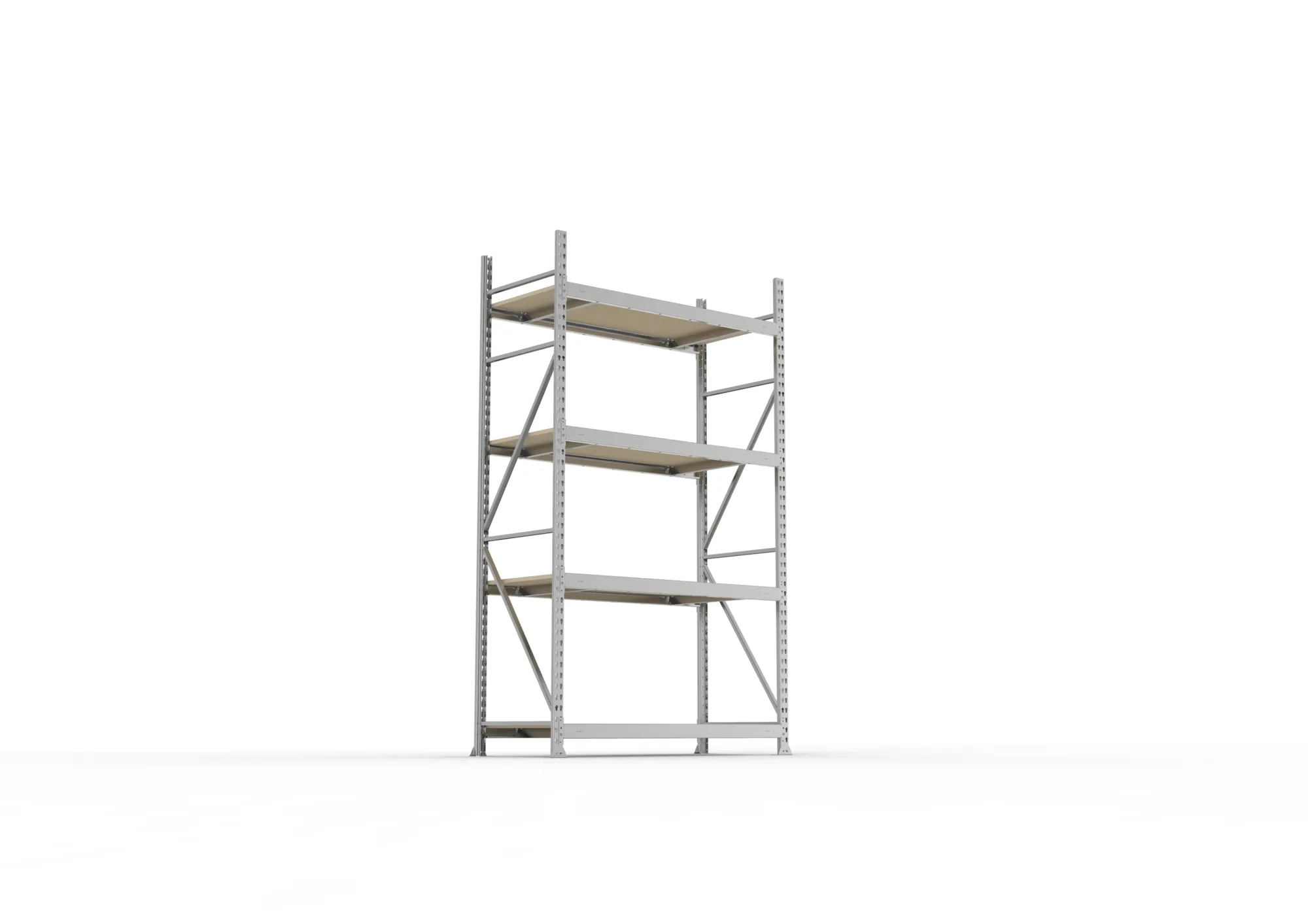 META MINI-RACK Weitspannregal | Grundregal | 2500 x 1400 x 650 mm | Fachlast 600 kg | Spanplattenböden | 4 Ebenen