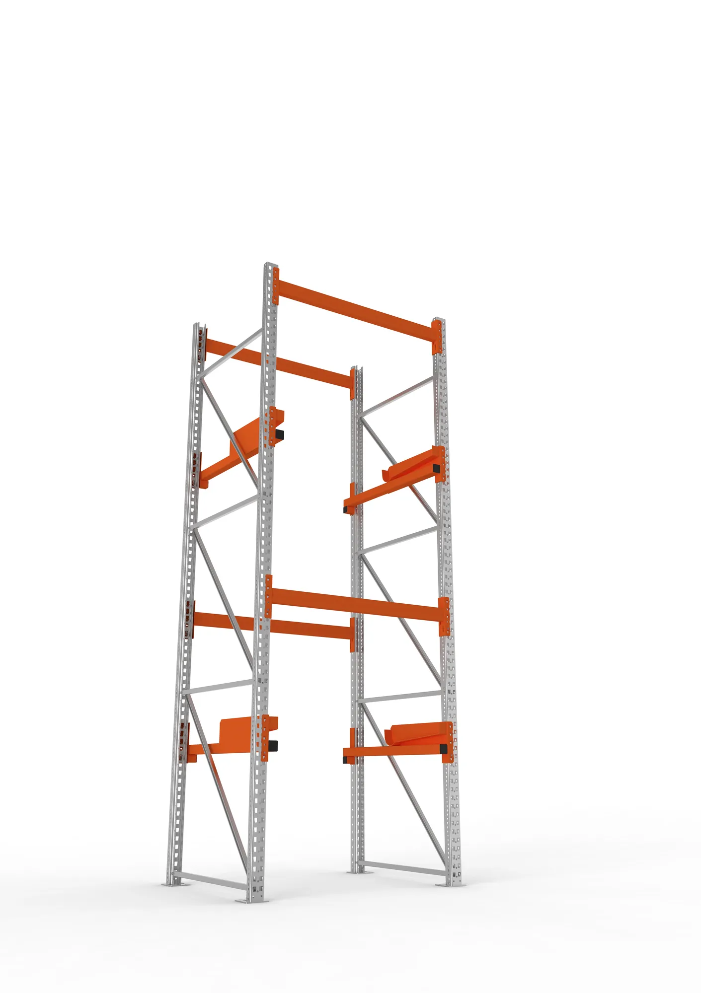 META MULTIPAL | Kabeltrommelregal | Grundregal | 3800 x 1300 x 1100 mm | Feldlast 4000 kg | 2 Ebenen | Typ 2 | RAL 5010