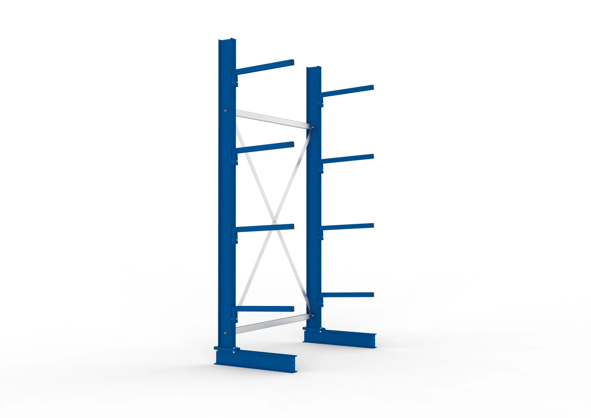 META MULTISTRONG L | Kragarmregal | Grundregal | 2500 x 1300 x 500 mm | Armlast 175 kg | einseitig | 4+1 Ebenen