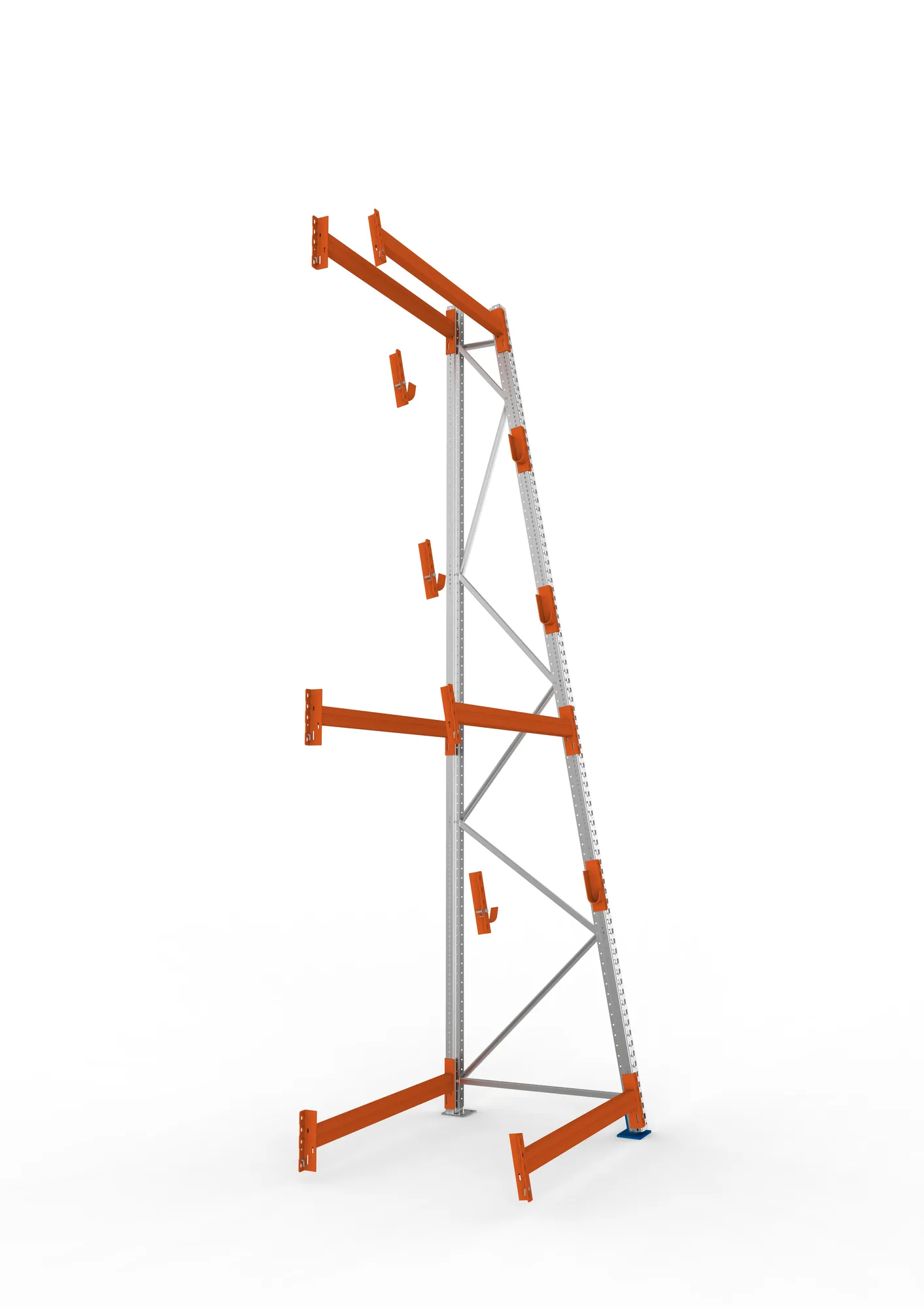 META MULTIPAL | Kabeltrommelregal | Anbauregal | 4400 x 1300 x 1100 mm | Feldlast 2250 kg | 3 Ebenen | Typ 3/A-Ständer | verzinkt