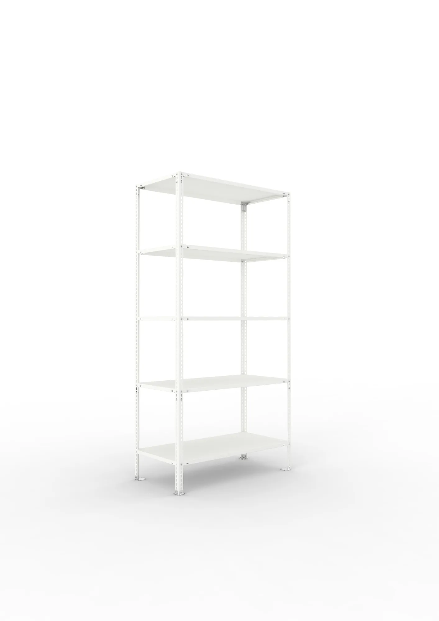 META FIX | Fachbodenregal | Grundregal | 2000 x 1000 x 500 mm | Fachlast 80 kg | 5 Ebenen | RAL 7035