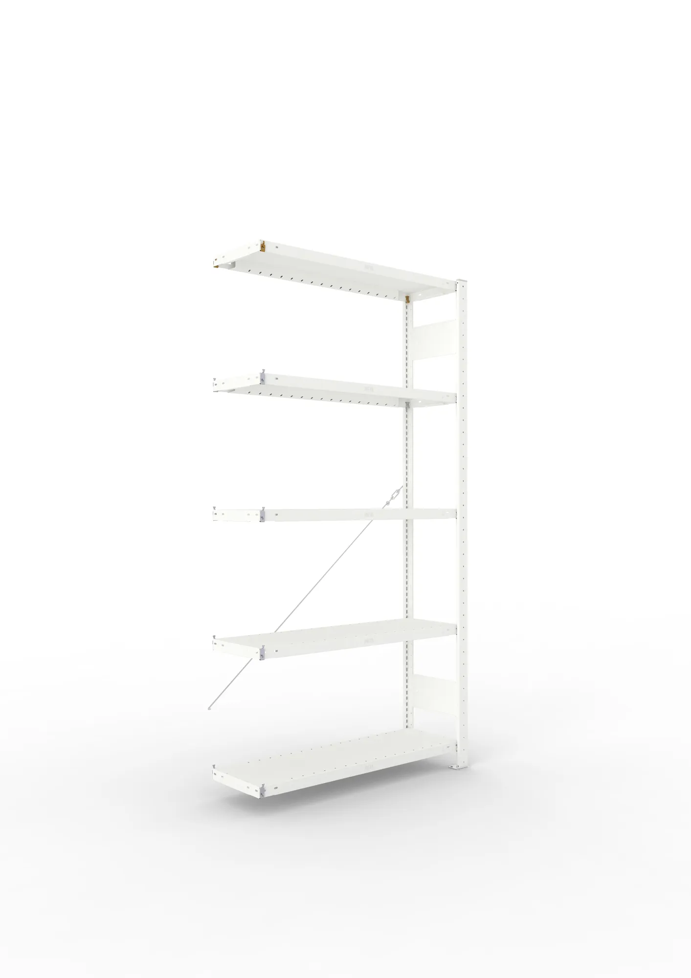 META CLIP | Fachbodenregal | Anbauregal | 2000 x 1000 x 300 mm | Fachlast 100 kg | 4+1 Ebenen | RAL 7035