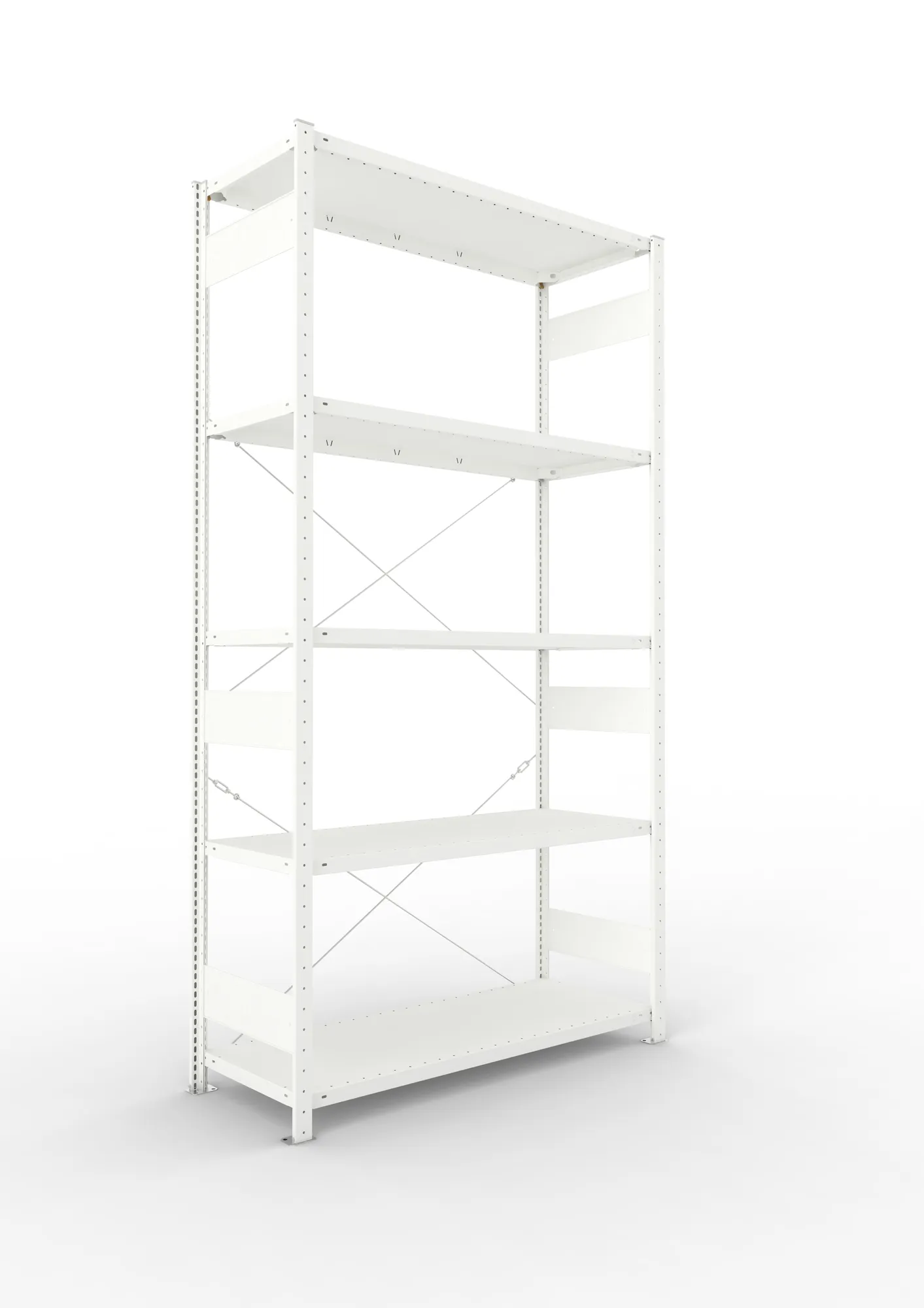 META CLIP | Fachbodenregal | Grundregal | 2500 x 1300 x 500 mm | Fachlast 230 kg | 4+1 Ebenen | RAL 7035