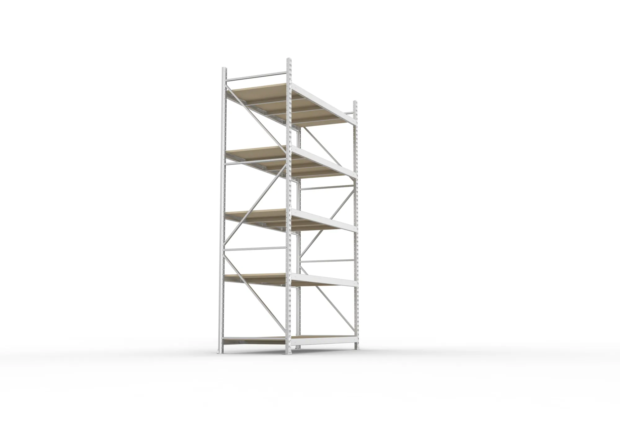 META MINI-RACK Weitspannregal | Grundregal | 3000 x 1800 x 800 mm | Fachlast 600 kg | Spanplattenböden | 5 Ebenen